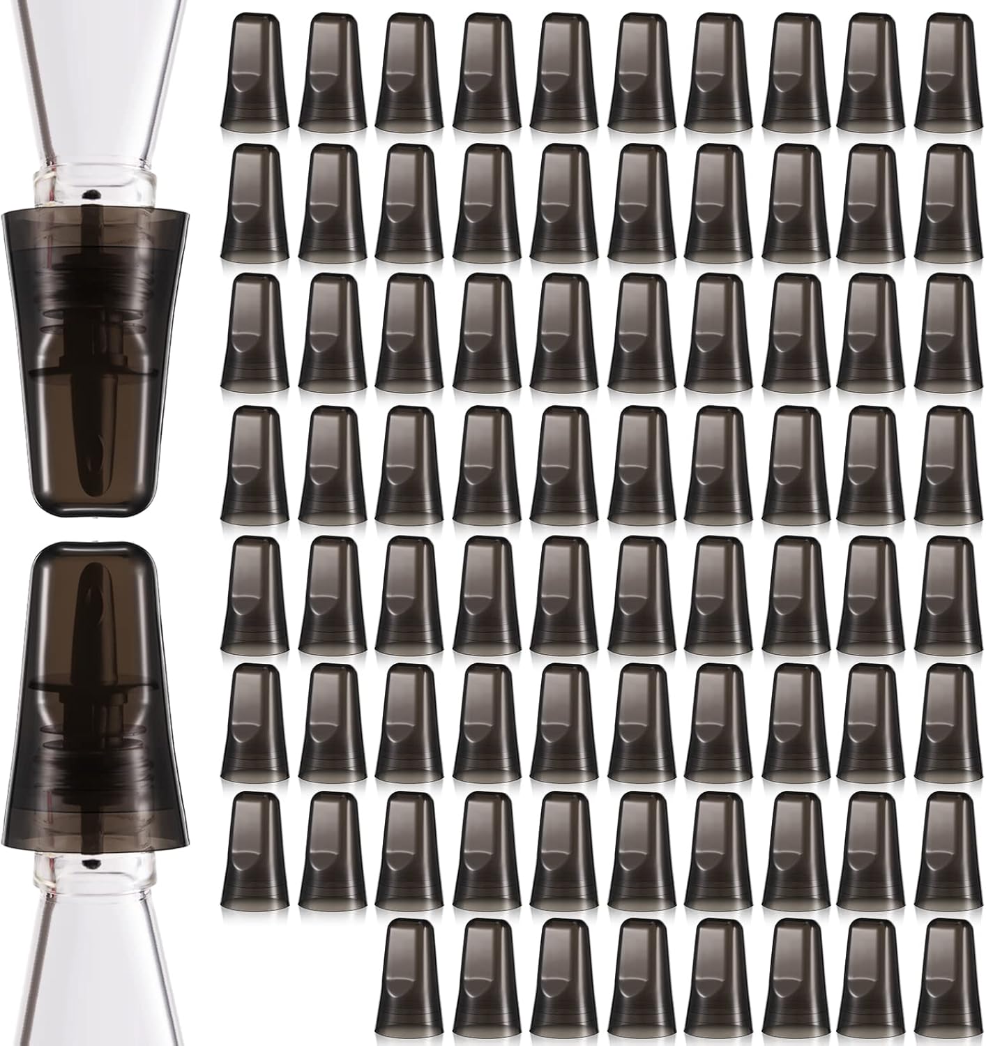 80 Pieces Translucent Liquor Pourer Covers Universal Bottle Pour Dispenser Liquor Bottle Covers Liquor Bottle Covers Bottle Cover Dust for Home Kitchen Tools Supplies (Black) 80 Pieces Translucent Liquor Pourer Covers Universal Bottle Pour Dispenser Liquor Bottle Covers Liquor Bottle Covers Bottle Cover Dust for Home Kitchen Tools Supplies (Black)