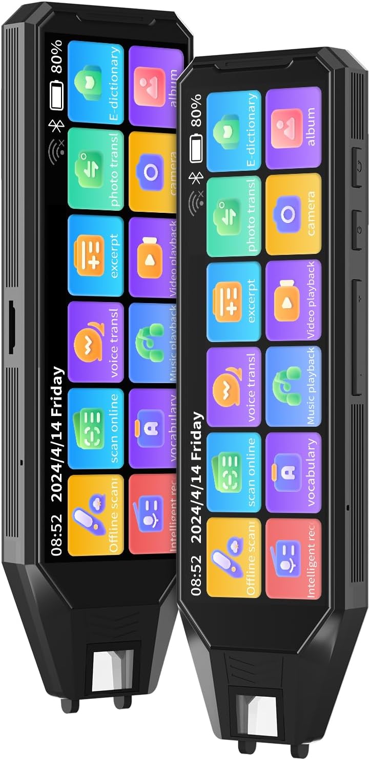 Reading Language Translation Pen Translator Scanner,142-Languges Real time Two-Way Traductor Device, 4.58 Inches Screen, HD Sound, Long Battery Life, for Students Adults (Black) Reading Language Translation Pen Translator Scanner,142-Languges Real time Two-Way Traductor Device, 4.58 Inches Screen, HD Sound, Long Battery Life, for Students Adults (Black)