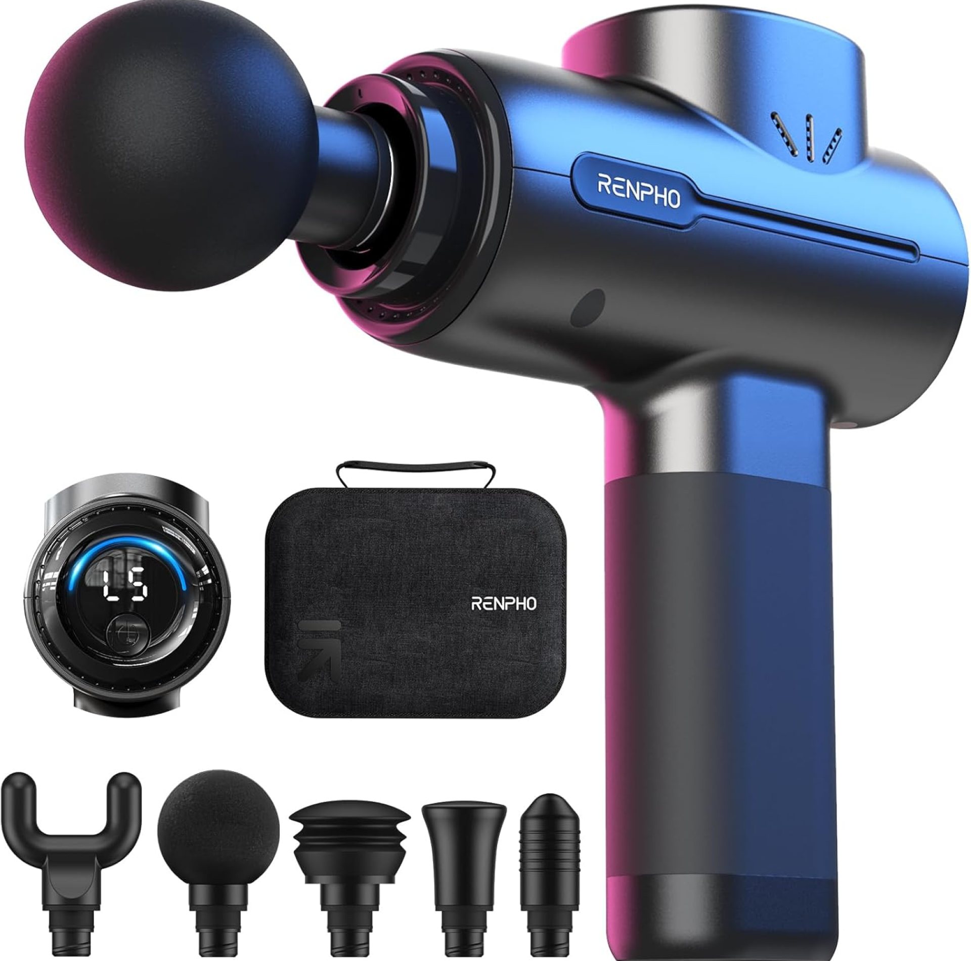 RENPHO Massage Gun Deep Tissue, FSA HSA Eligible Portable Percussion Massager for Back and Neck, Mothers Day Gifts, Gift for Men and Women, Handheld Device with Carry Case, Active RENPHO Massage Gun Deep Tissue, FSA HSA Eligible Portable Percussion Massager for Back and Neck, Mothers Day Gifts, Gift for Men and Women, Handheld Device with Carry Case, Active