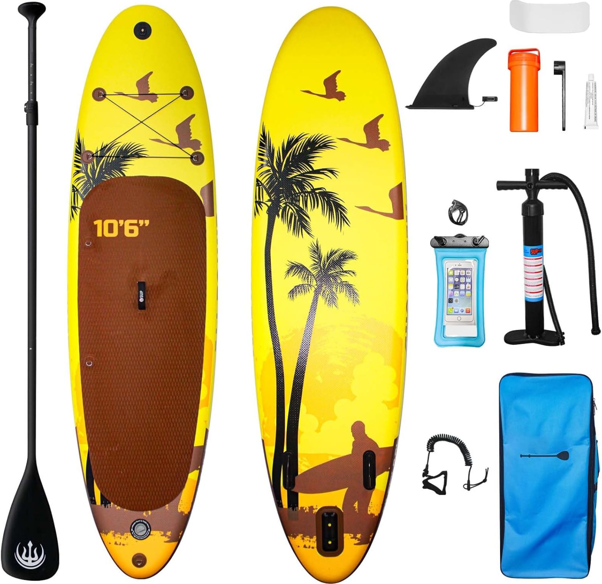 Inflatable Stand Up Paddle Board, 10’6″ x 33″ x 6″, Standup Paddleboard with Adjustable Kayak Paddle, for Yoga, Paddle Board, Kayaking, Surf, Canoe, Fishing Inflatable Stand Up Paddle Board, 10’6″ x 33″ x 6″, Standup Paddleboard with Adjustable Kayak Paddle, for Yoga, Paddle Board, Kayaking, Surf, Canoe, Fishing
