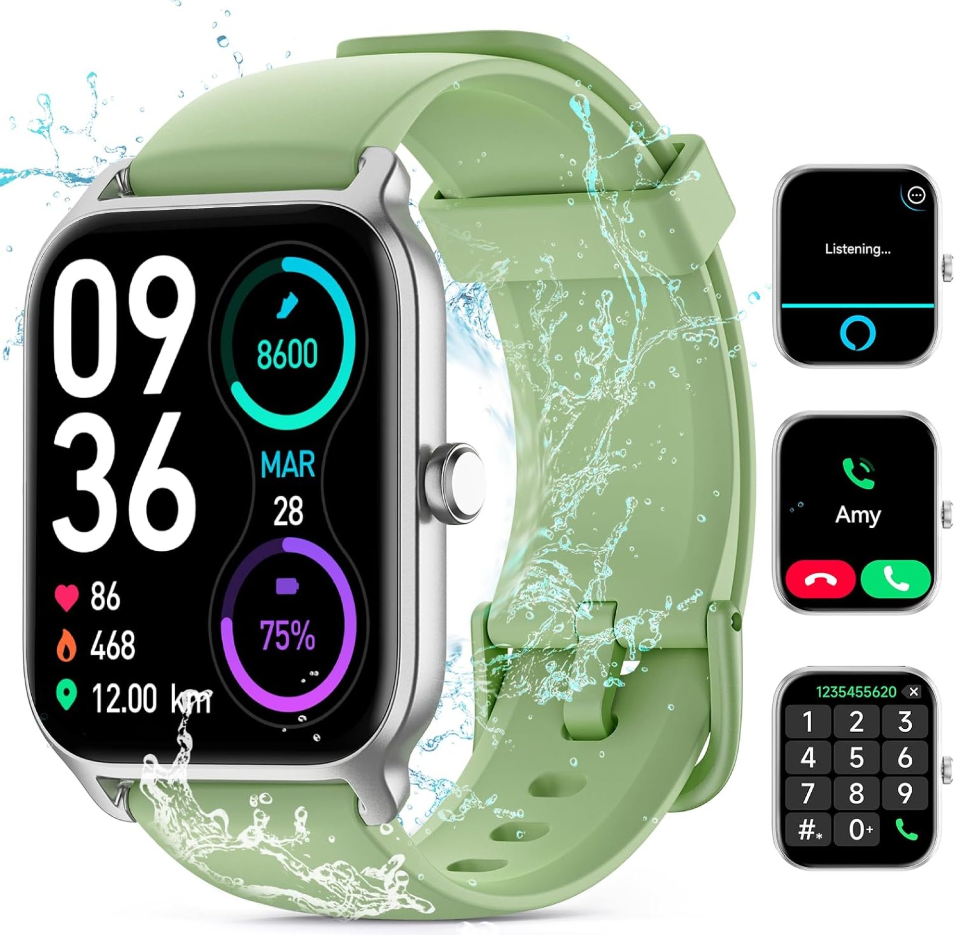 Smart Watch for Women Men, Smartwatch 1.8” Alexa Built-in Fitness Tracker IP68 Waterproof Watch for Women Compatible for Android & iOS with Bluetooth Calls, IP68 Heart Rate/Sleep/SpO2 Monitor, 110+ Smart Watch for Women Men, Smartwatch 1.8” Alexa Built-in Fitness Tracker IP68 Waterproof Watch for Women Compatible for Android & iOS with Bluetooth Calls, IP68 Heart Rate/Sleep/SpO2 Monitor, 110+