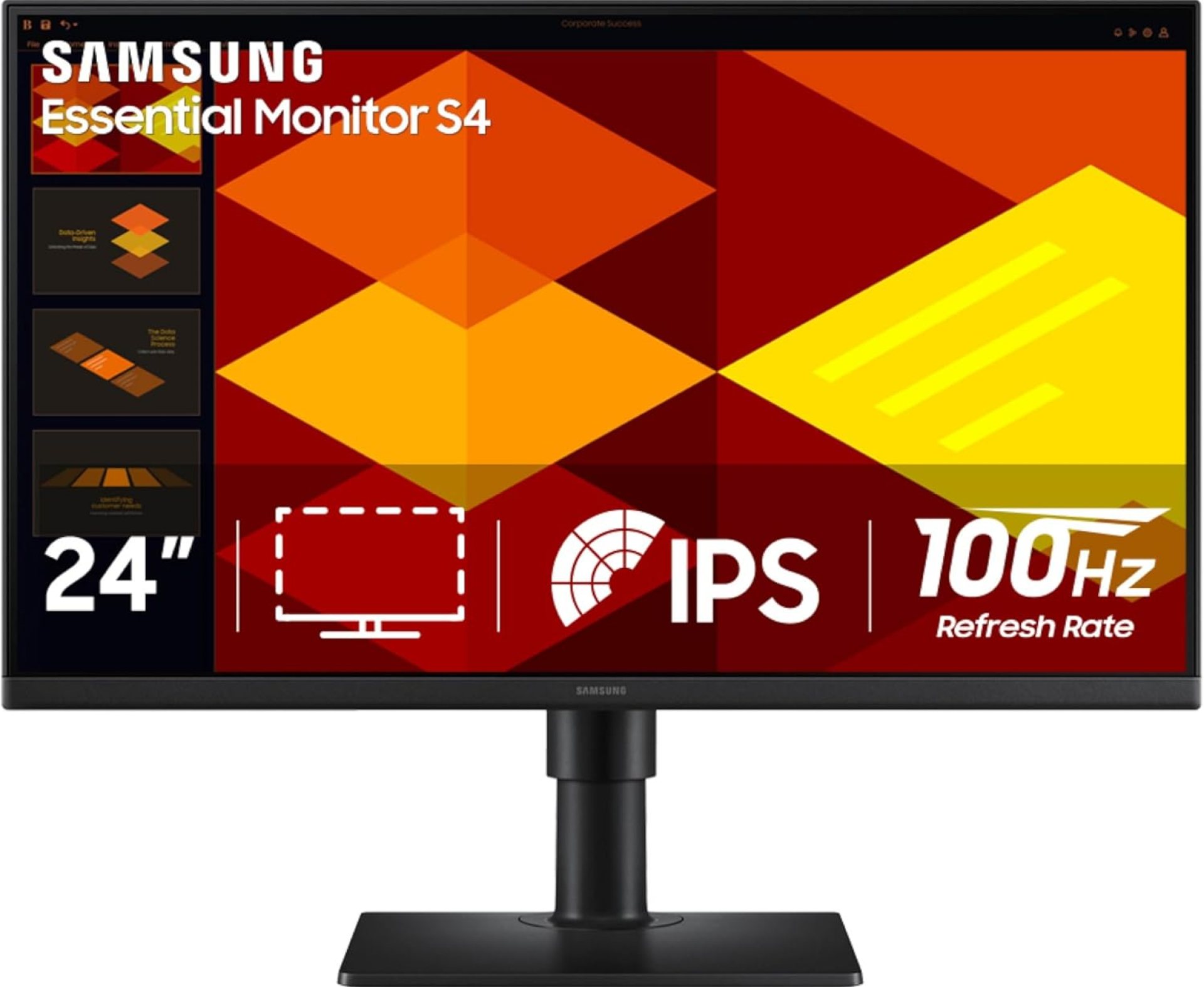 SAMSUNG 24” (S40GD) Borderless Business Monitor with IPS Panel, 100Hz Refresh Rate, Eye Saver Mode, Ergonomic Design, Game Picture Mode, LS24D408GANXGO SAMSUNG 24” (S40GD) Borderless Business Monitor with IPS Panel, 100Hz Refresh Rate, Eye Saver Mode, Ergonomic Design, Game Picture Mode, LS24D408GANXGO
