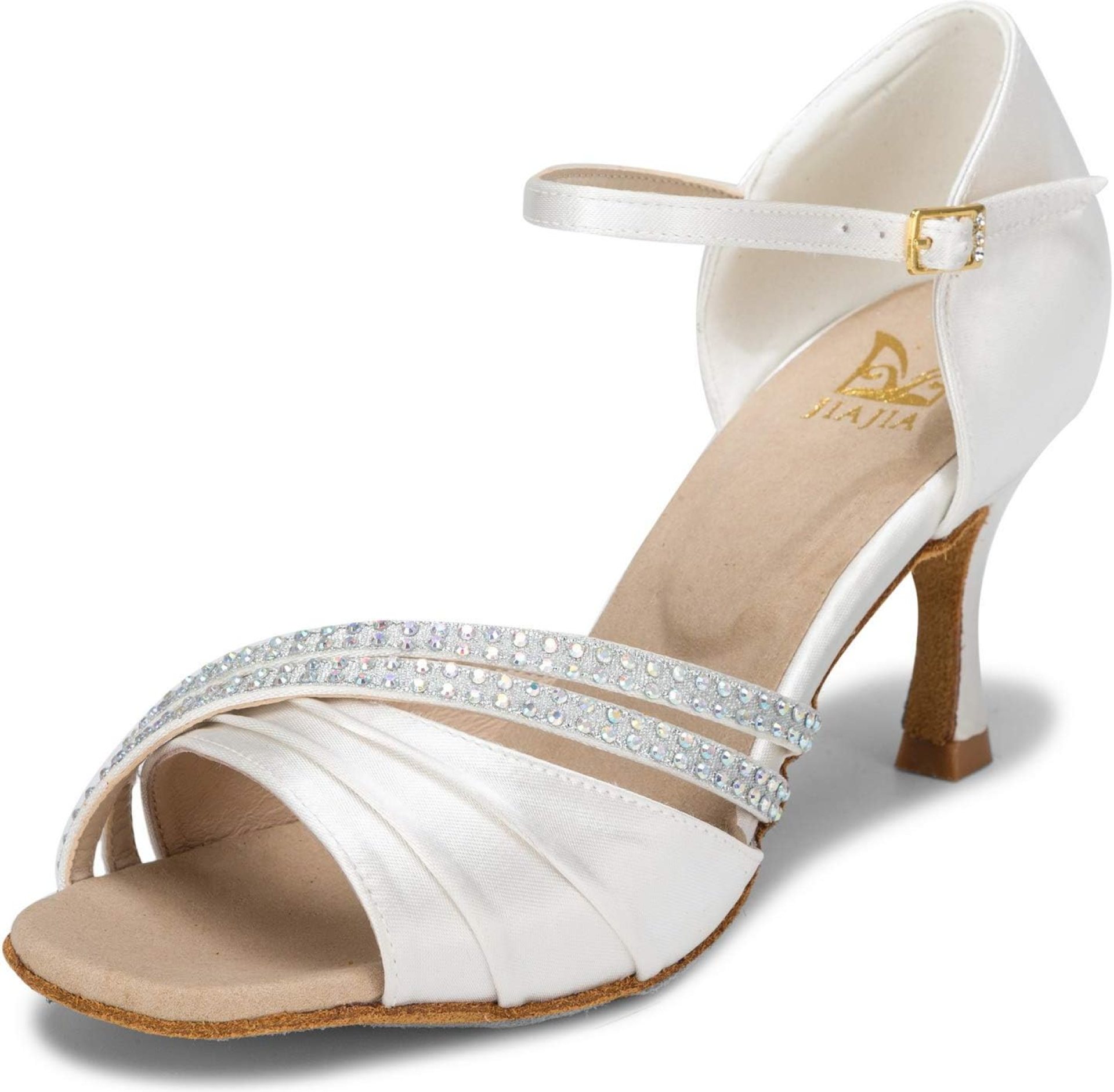 JIAJIA 20524 Women’s Satin Sandals Flared Heel Latin Salsa Performance Dance Shoes JIAJIA 20524 Women’s Satin Sandals Flared Heel Latin Salsa Performance Dance Shoes