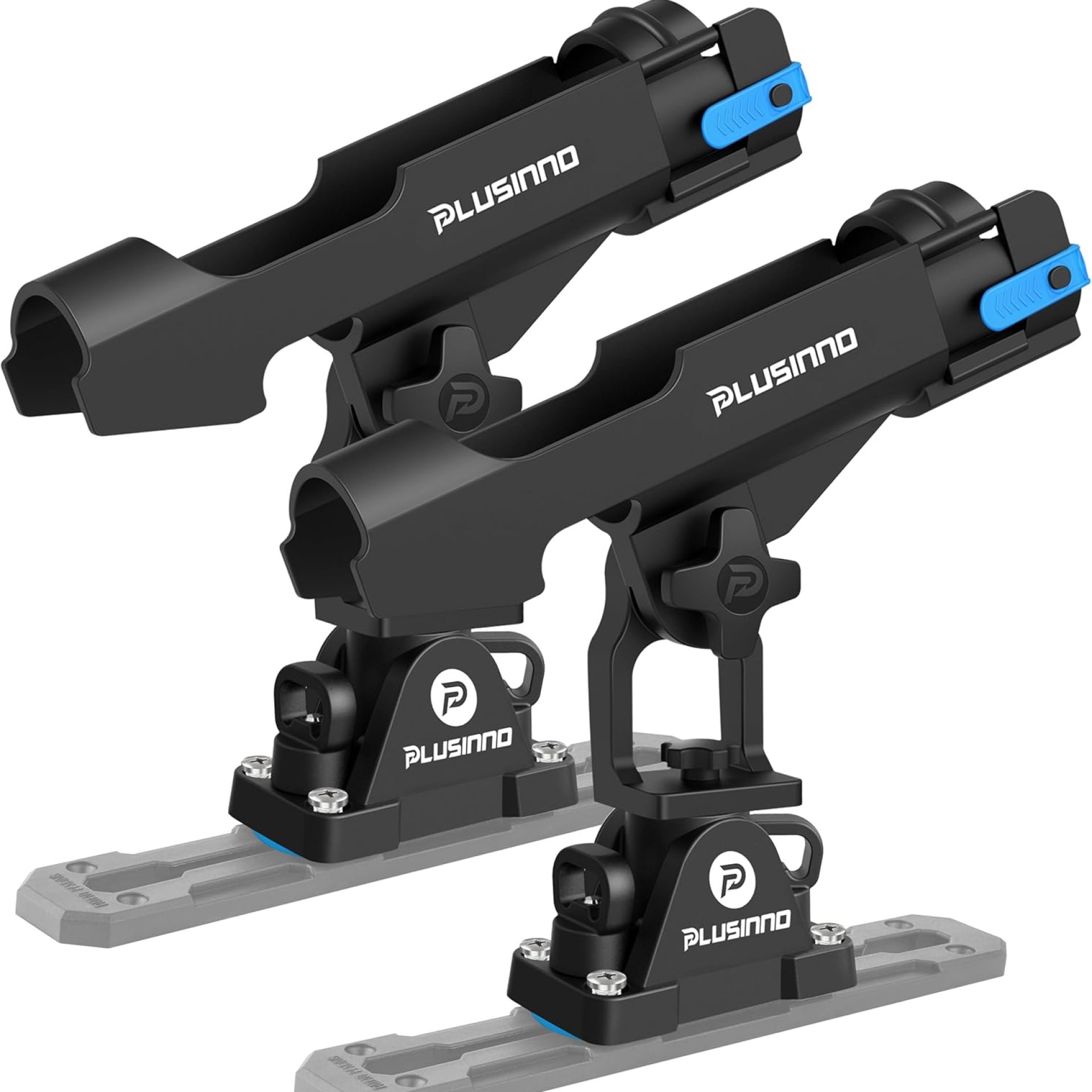 PLUSINNO 2 in 1 Fishing Rod Holders for Boat, Kayak Fishing Rod Holder, Fishing Pole Holders for Track Mount / Deck Mount, Fishing Gear with Fishing Rod Protective Strap, Fishing Accessories & Gifts PLUSINNO 2 in 1 Fishing Rod Holders for Boat, Kayak Fishing Rod Holder, Fishing Pole Holders for Track Mount / Deck Mount, Fishing Gear with Fishing Rod Protective Strap, Fishing Accessories & Gifts