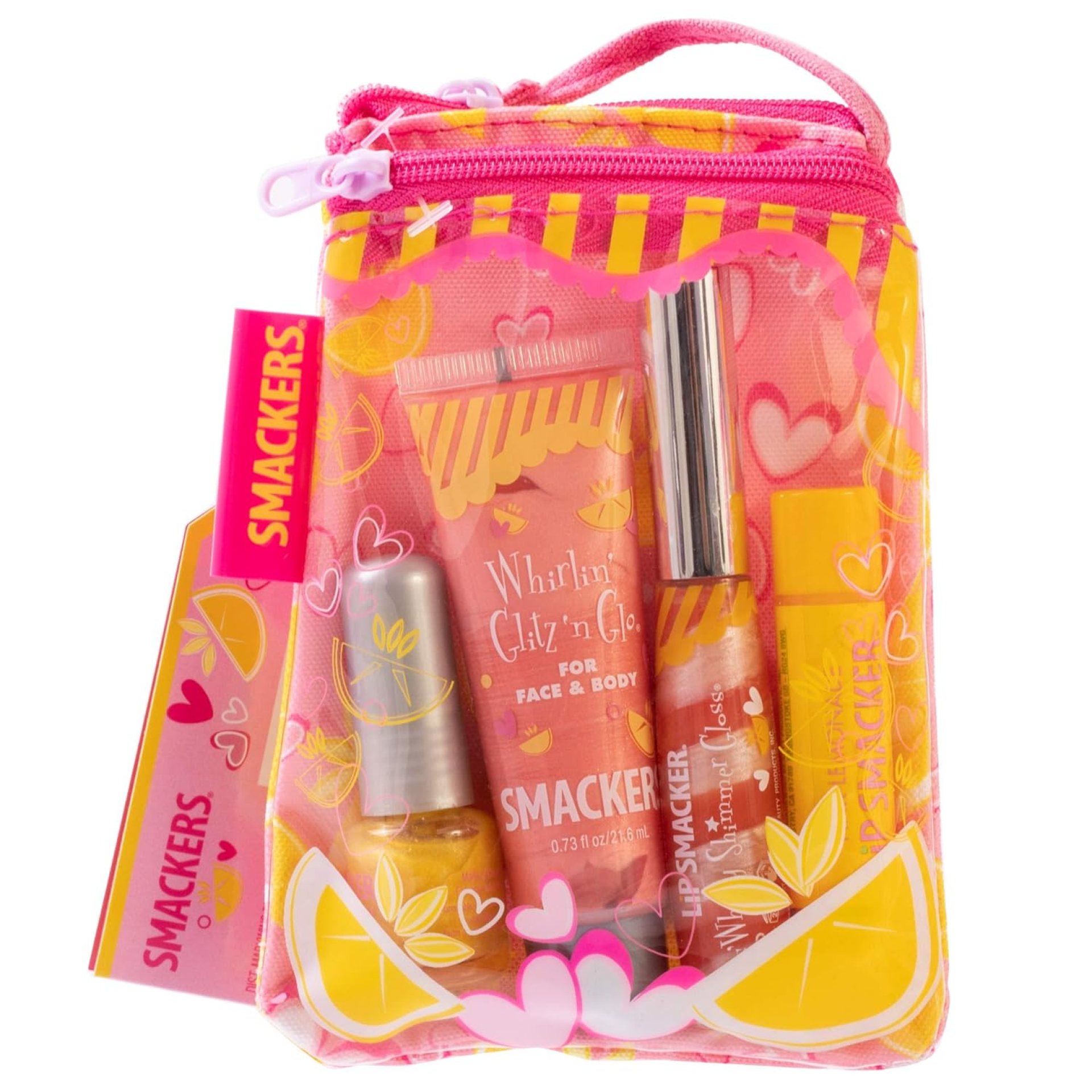 Lip Smacker Pink Lemonade Glam Bag Makeup Set for Girls | Lip Balm, Lip Gloss, Nail Polish, & Lotion | Christmas Make Up Collection | Holiday Present | Gift for Girls | Set of 4 Lip Smacker Pink Lemonade Glam Bag Makeup Set for Girls | Lip Balm, Lip Gloss, Nail Polish, & Lotion | Christmas Make Up Collection | Holiday Present | Gift for Girls | Set of 4