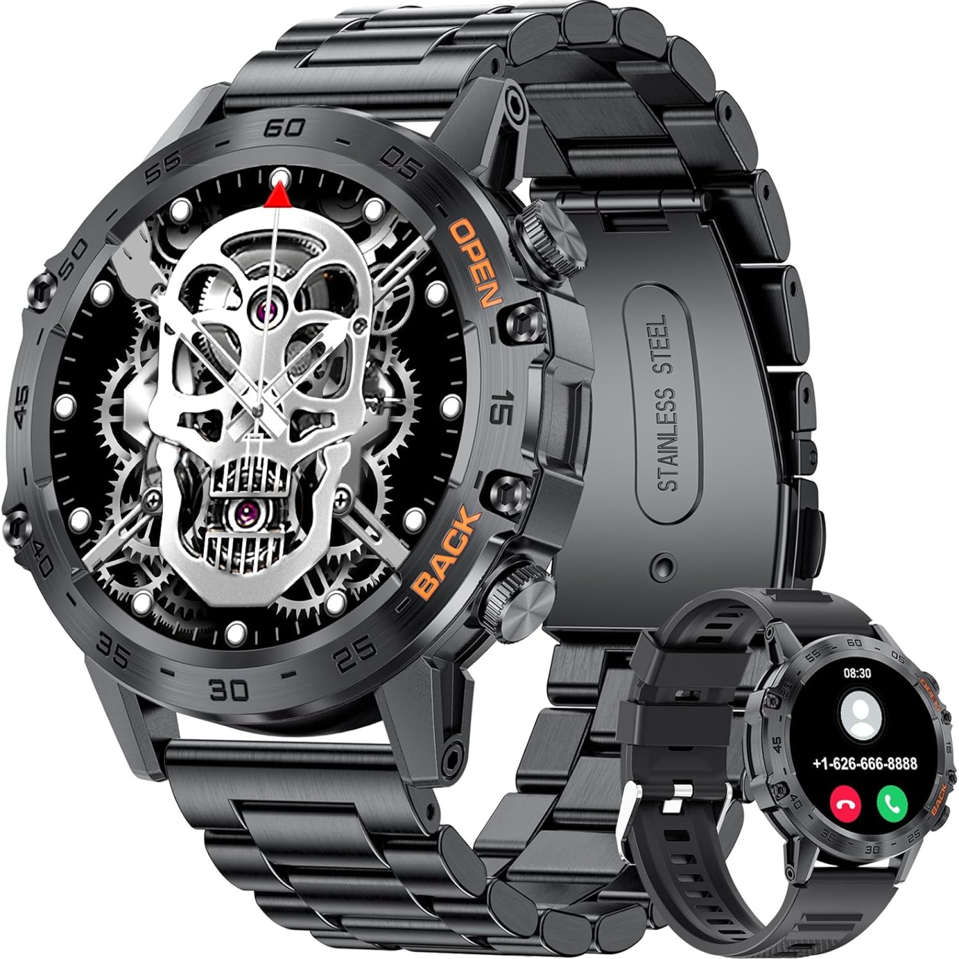 Military Smart Watch for Men(Answer/Dial Calls),100 Sports Modes, 5ATM Waterproof Fitness Watch with Heart Rate/SpO2/Blood Pressure for Android and iOS,1.39”HD DIY Screen Smartwatch Black Military Smart Watch for Men(Answer/Dial Calls),100 Sports Modes, 5ATM Waterproof Fitness Watch with Heart Rate/SpO2/Blood Pressure for Android and iOS,1.39”HD DIY Screen Smartwatch Black