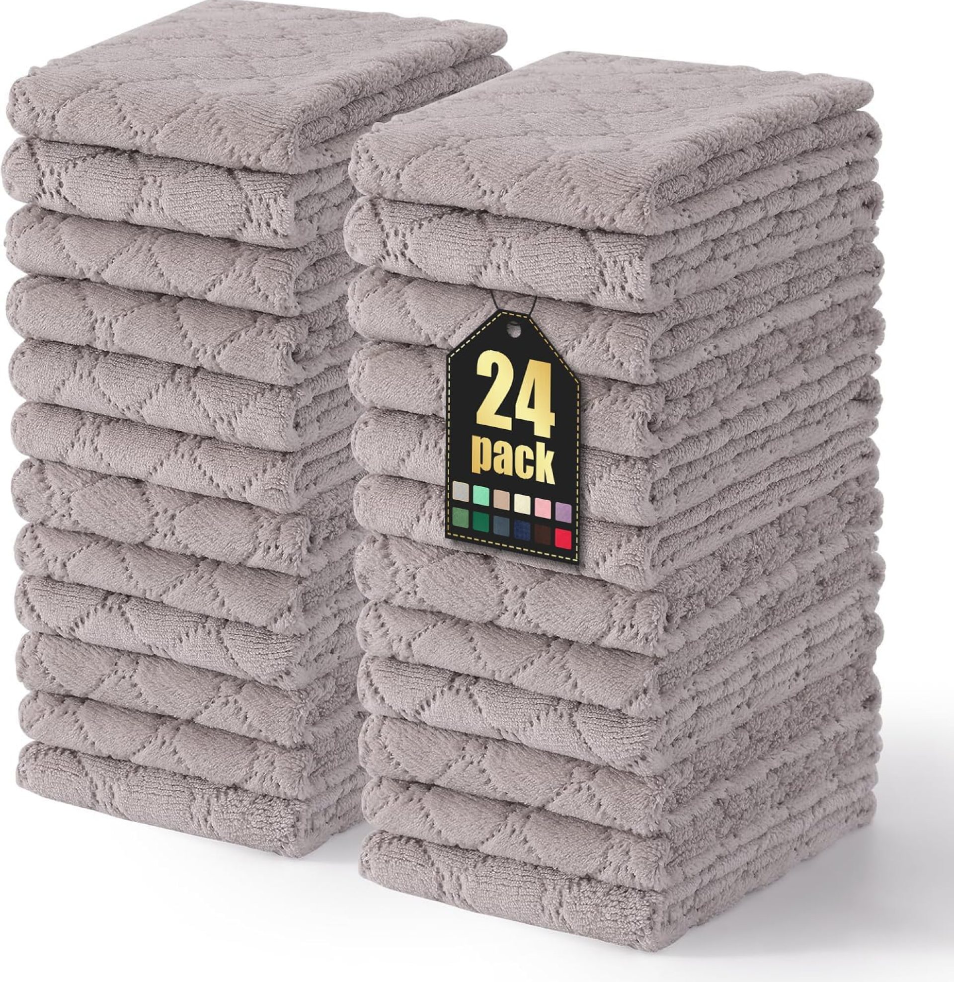 Homaxy 24 Pack Dish Towels for Kitchen (10 x 20 Inches, Grey), Super Soft and Absorbent Coral Velvet Dish Cloths for Washing Dishes, Nonstick Oil Fast Drying Microfiber Cleaning Cloth Homaxy 24 Pack Dish Towels for Kitchen (10 x 20 Inches, Grey), Super Soft and Absorbent Coral Velvet Dish Cloths for Washing Dishes, Nonstick Oil Fast Drying Microfiber Cleaning Cloth
