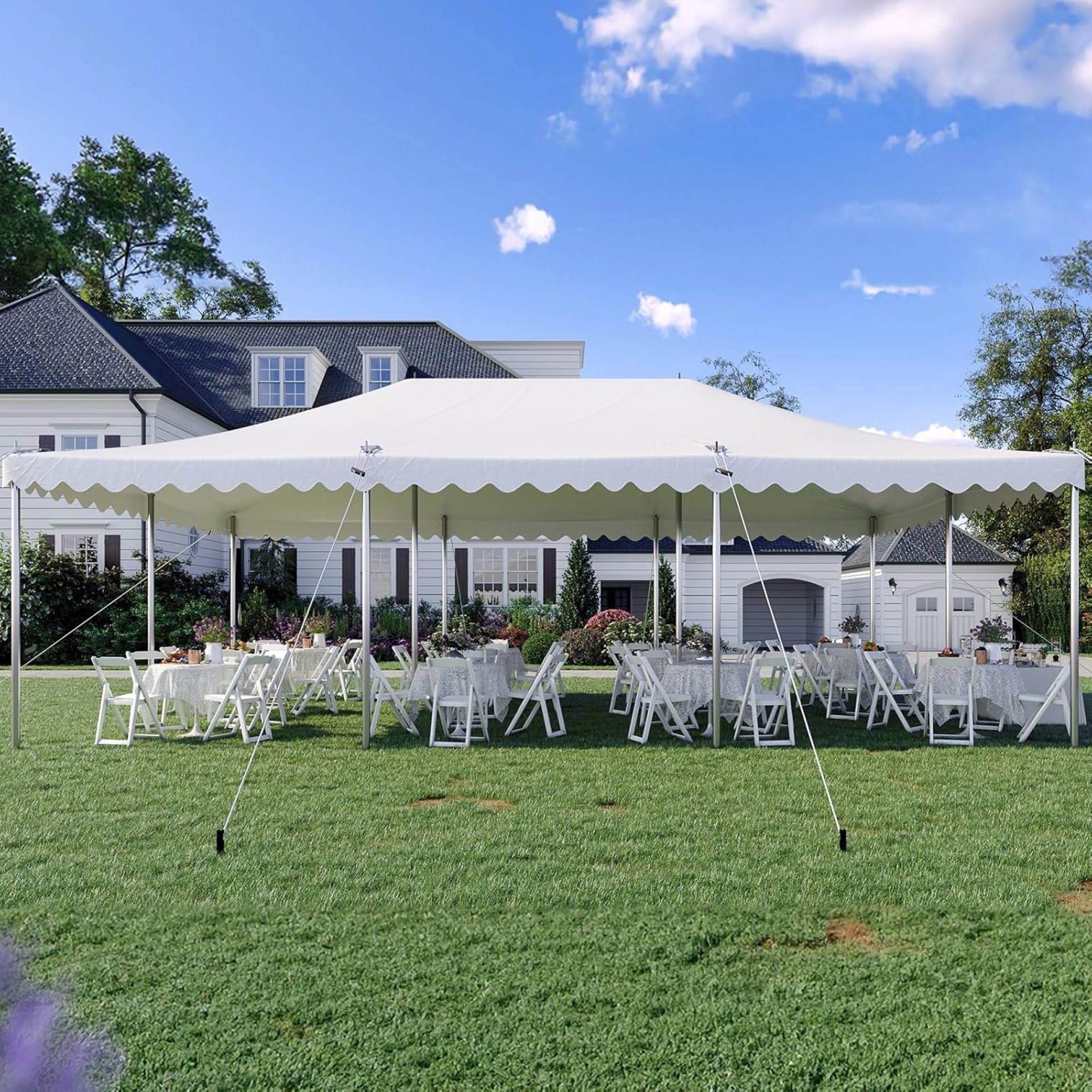 Quictent 20×40 Party Tent Heavy Duty Waterproof | Large Wedding Tent for 120 People, Fire Retardant PVC Canopy with 3 Reinforced Poles, Easy Setup for Events & Outdoor Use (White) Quictent 20×40 Party Tent Heavy Duty Waterproof | Large Wedding Tent for 120 People, Fire Retardant PVC Canopy with 3 Reinforced Poles, Easy Setup for Events & Outdoor Use (White)