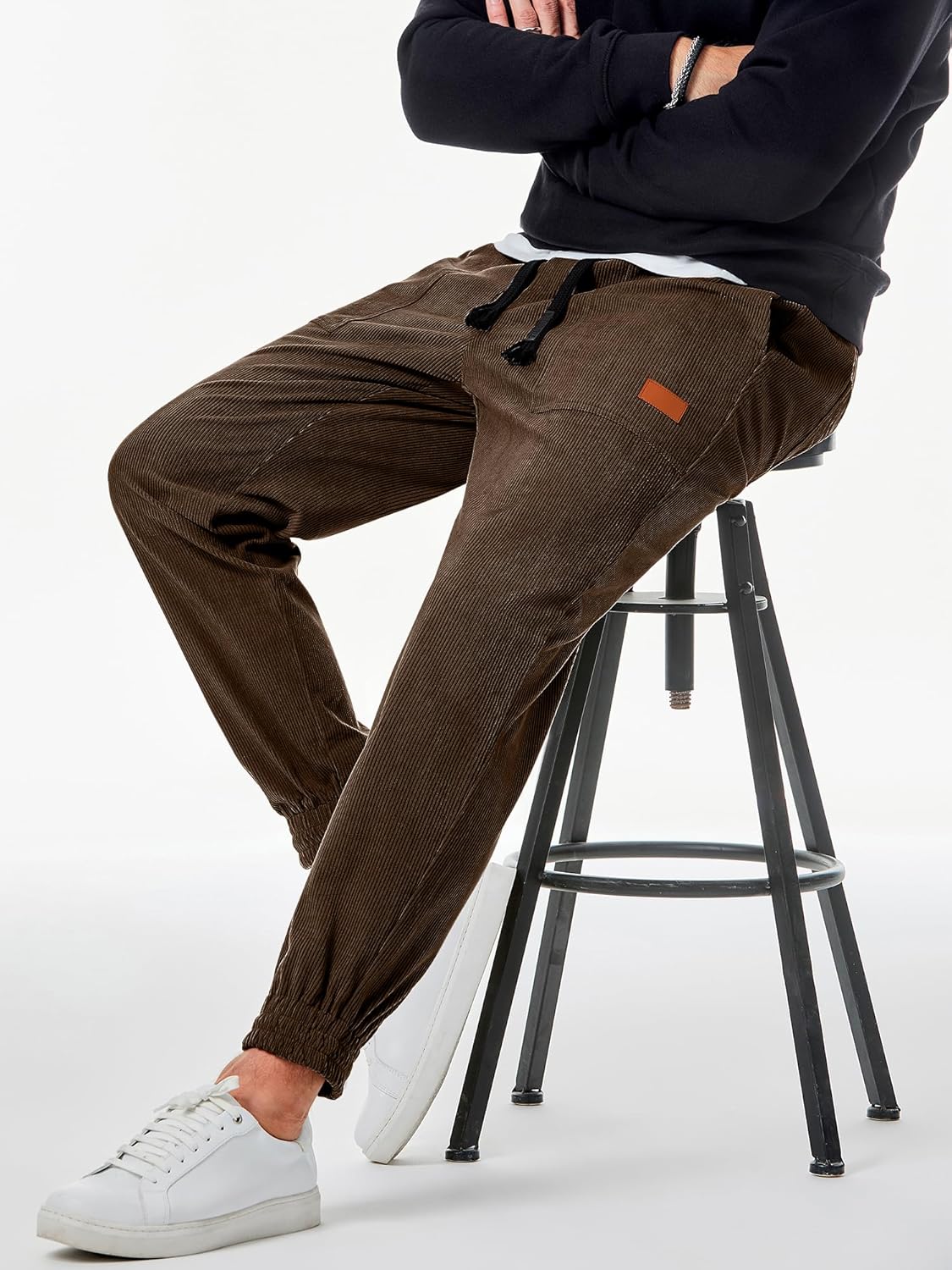 JMIERR Mens Corduroy Joggers Pants Casual Cargo Pants Drawstring Elastic Waist Baggy Tapered Sweatpants with Pockets JMIERR Mens Corduroy Joggers Pants Casual Cargo Pants Drawstring Elastic Waist Baggy Tapered Sweatpants with Pockets