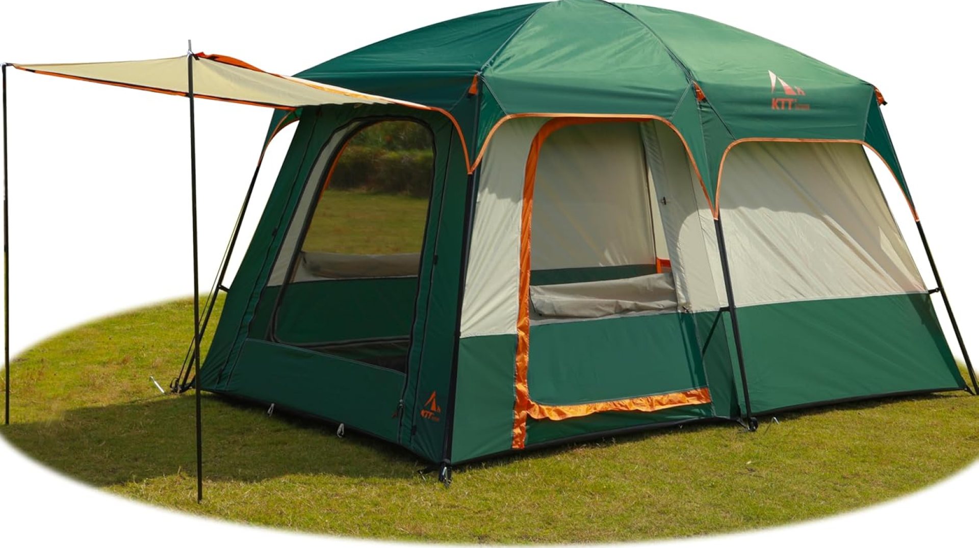 KTT Large Tent 6-8 Person,Family Cabin Tents,Straight Wall,3 Doors and 3 Windows with Mesh,Waterproof,Big Tent for Outdoor,Picnic,Camping,Family,Friends Gathering.…… KTT Large Tent 6-8 Person,Family Cabin Tents,Straight Wall,3 Doors and 3 Windows with Mesh,Waterproof,Big Tent for Outdoor,Picnic,Camping,Family,Friends Gathering.……