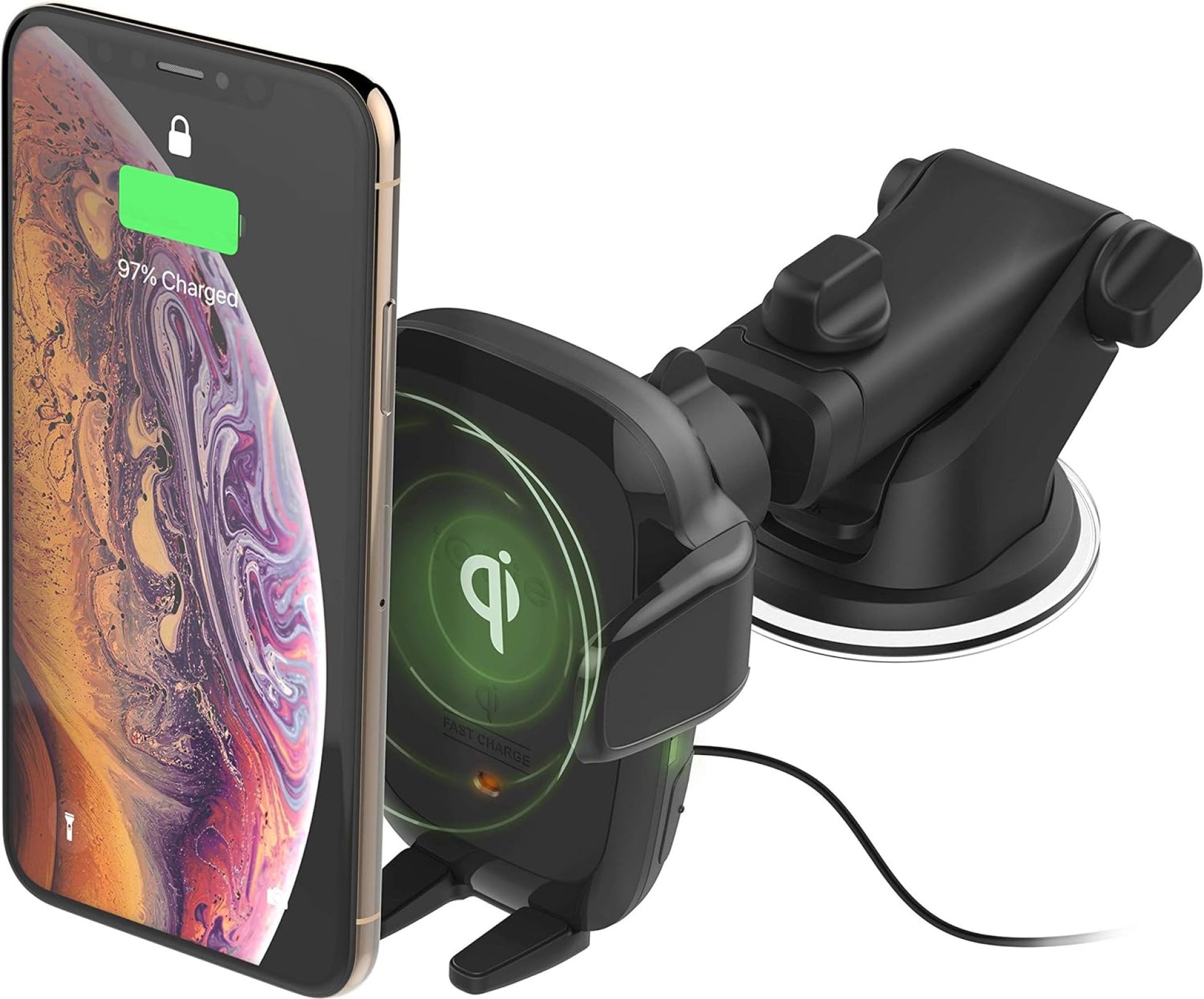 iOttie Auto Sense Qi Wireless Car Charger – Automatic Clamping Dashboard Phone Mount with Wireless Charging for Google Pixel, iPhone, Samsung Galaxy, Huawei, LG, and other Smartphones. iOttie Auto Sense Qi Wireless Car Charger – Automatic Clamping Dashboard Phone Mount with Wireless Charging for Google Pixel, iPhone, Samsung Galaxy, Huawei, LG, and other Smartphones.
