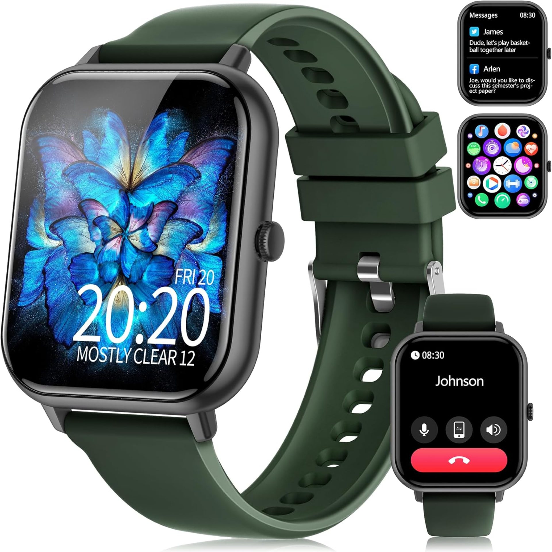 Smart Watch for Men Women, 1.83″ HD Fitness Tracker with Answer/Make Calls, Heart Rate/Blood Oxygen/Sleep Monitor, Pedometer, Calories, 120+ Sports Mode, IP68 Waterproof Fitness Watch for Android iOS Smart Watch for Men Women, 1.83″ HD Fitness Tracker with Answer/Make Calls, Heart Rate/Blood Oxygen/Sleep Monitor, Pedometer, Calories, 120+ Sports Mode, IP68 Waterproof Fitness Watch for Android iOS