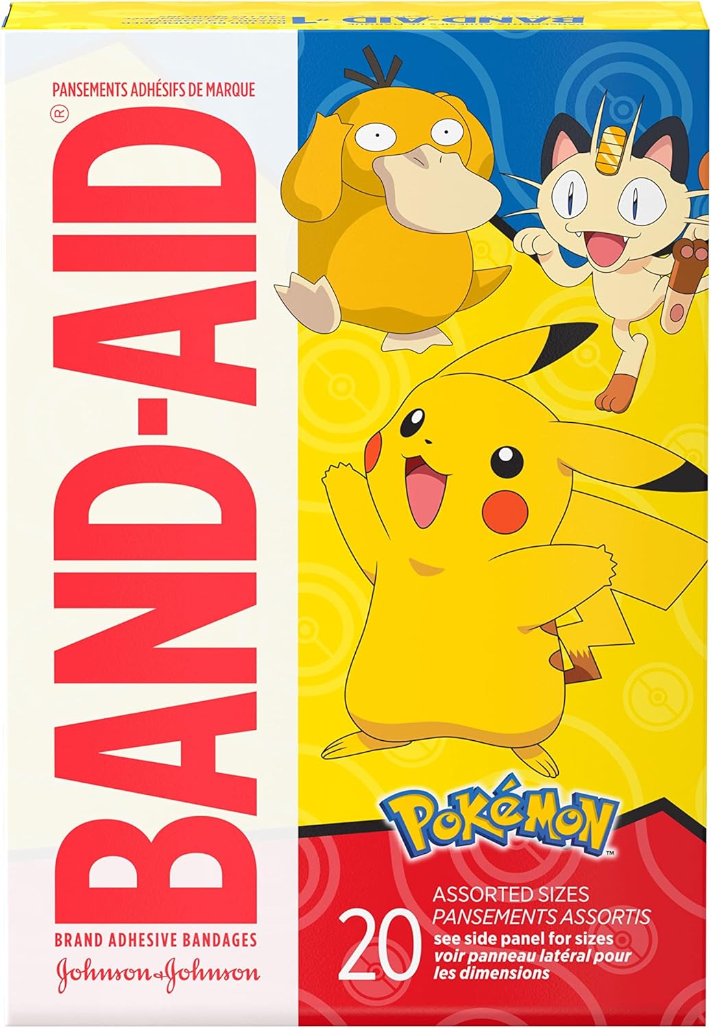 Band-Aid Brand Adhesive Bandages for Minor Cuts & Scrapes, Wound Care Featuring Pokémon Characters for Kids, Assorted Sizes 20 ct Band-Aid Brand Adhesive Bandages for Minor Cuts & Scrapes, Wound Care Featuring Pokémon Characters for Kids, Assorted Sizes 20 ct