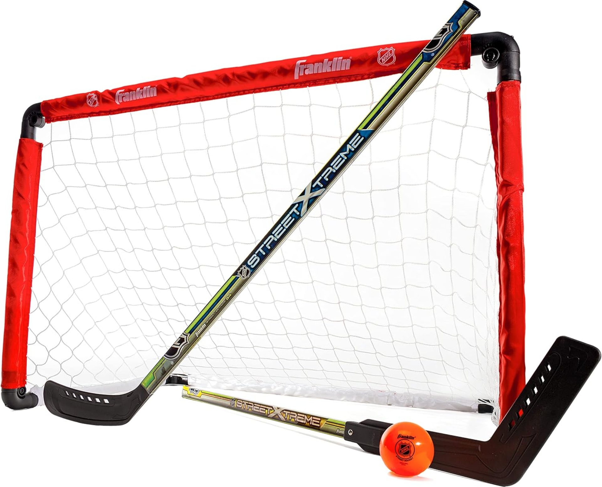Franklin Sports 36″ NHL Hockey Goal with 2 Sticks – Youth Hockey Goal and Stick Set – Official NHL Product Franklin Sports 36″ NHL Hockey Goal with 2 Sticks – Youth Hockey Goal and Stick Set – Official NHL Product
