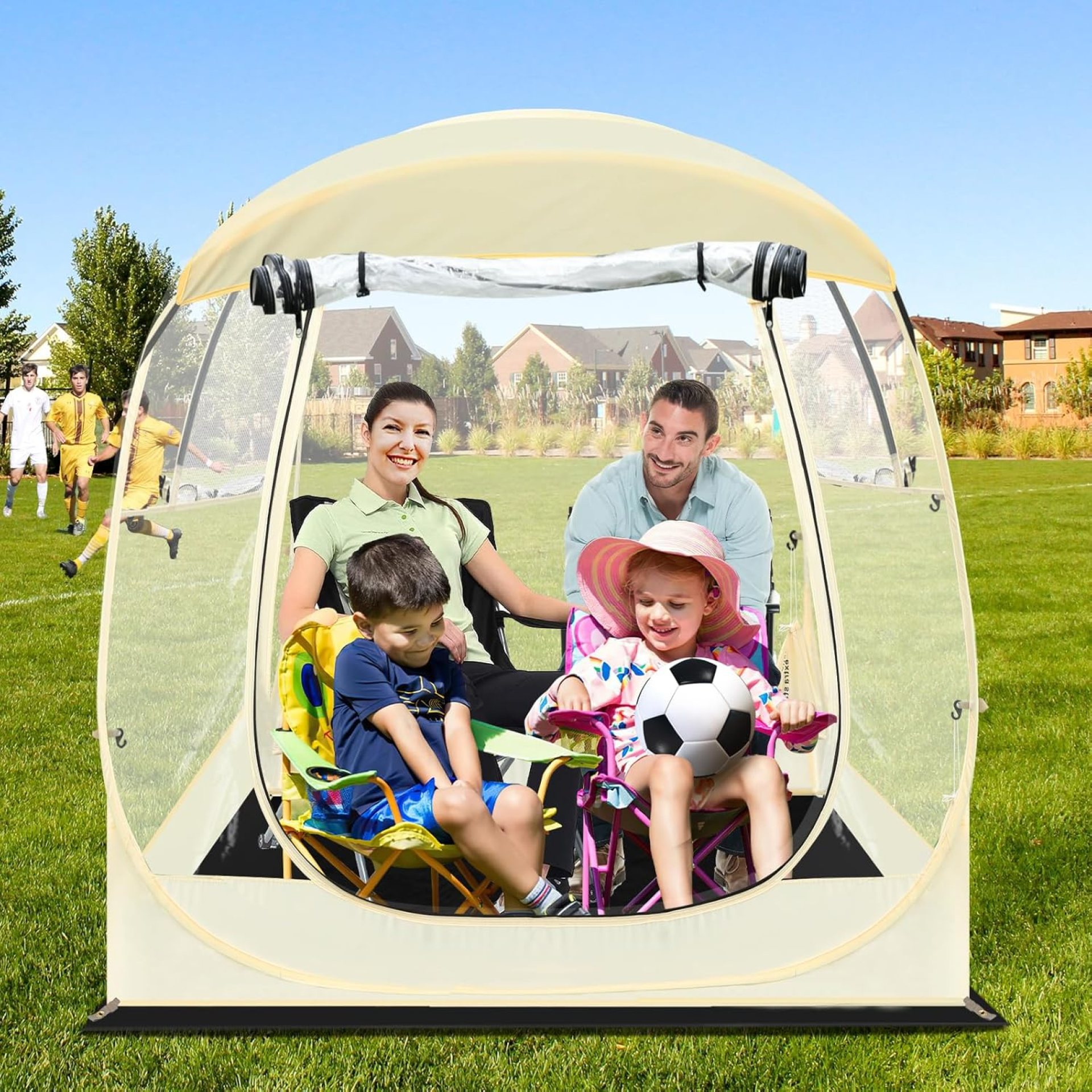 Eapele Sports Instant Pop-Up Shelter – Clear View Bubble Tent With Removable Roof, Windproof and Rainproof for 1-6 People – Perfect for Outdoor Enthusiasts Eapele Sports Instant Pop-Up Shelter – Clear View Bubble Tent With Removable Roof, Windproof and Rainproof for 1-6 People – Perfect for Outdoor Enthusiasts