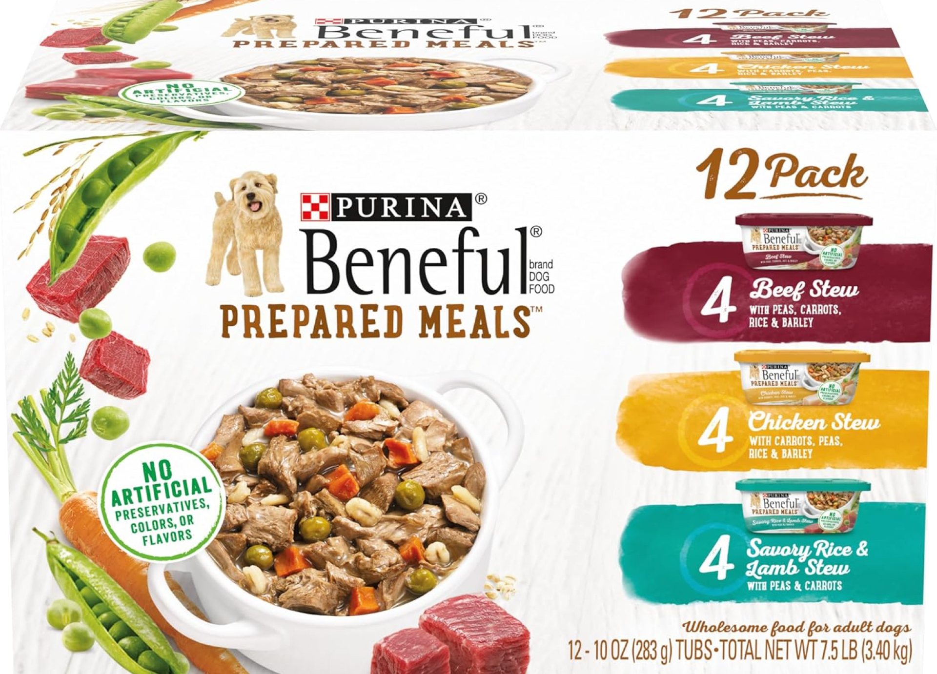 Purina Beneful Gravy Wet Dog Food Variety Pack, Prepared Meals Stew – (12) 10 oz. Tubs Purina Beneful Gravy Wet Dog Food Variety Pack, Prepared Meals Stew – (12) 10 oz. Tubs