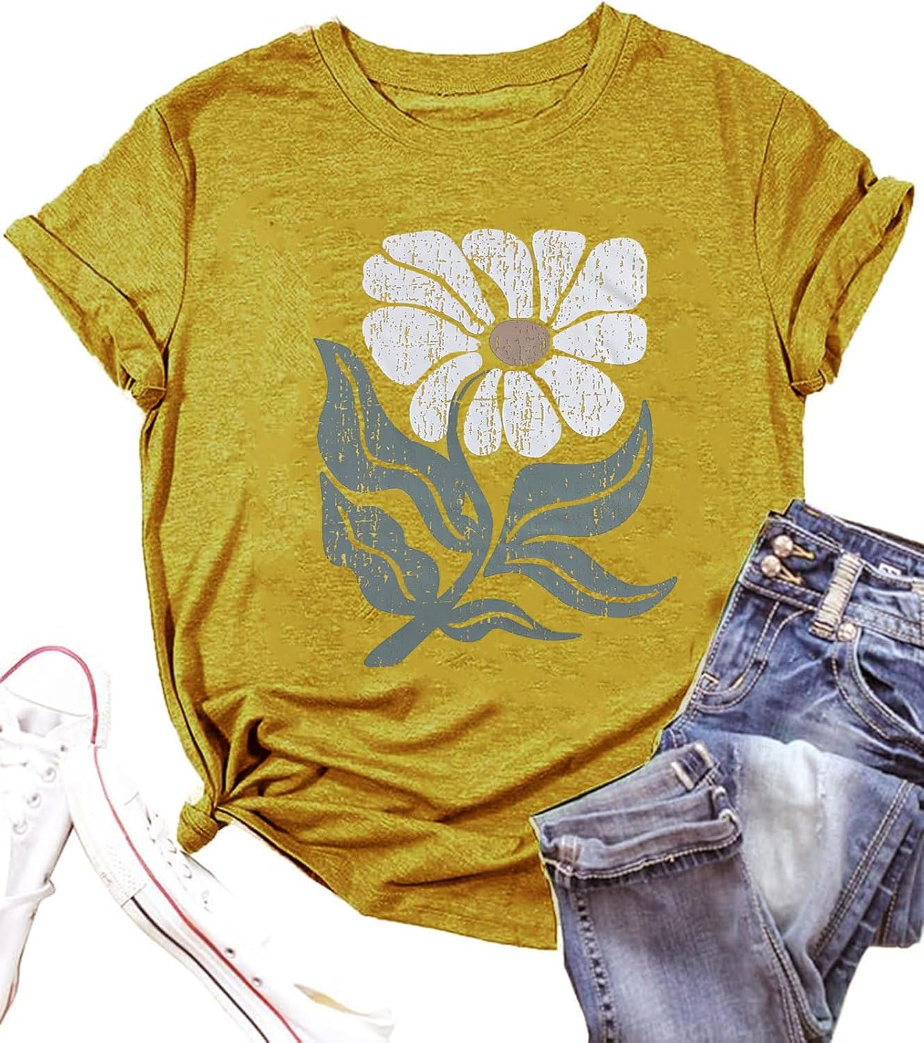 Vintage Floral Shirts Women Boho Wildflowers T-Shirt Wildflower Graphic Tee Shirts Summer Nature Tshirts Tops Vintage Floral Shirts Women Boho Wildflowers T-Shirt Wildflower Graphic Tee Shirts Summer Nature Tshirts Tops