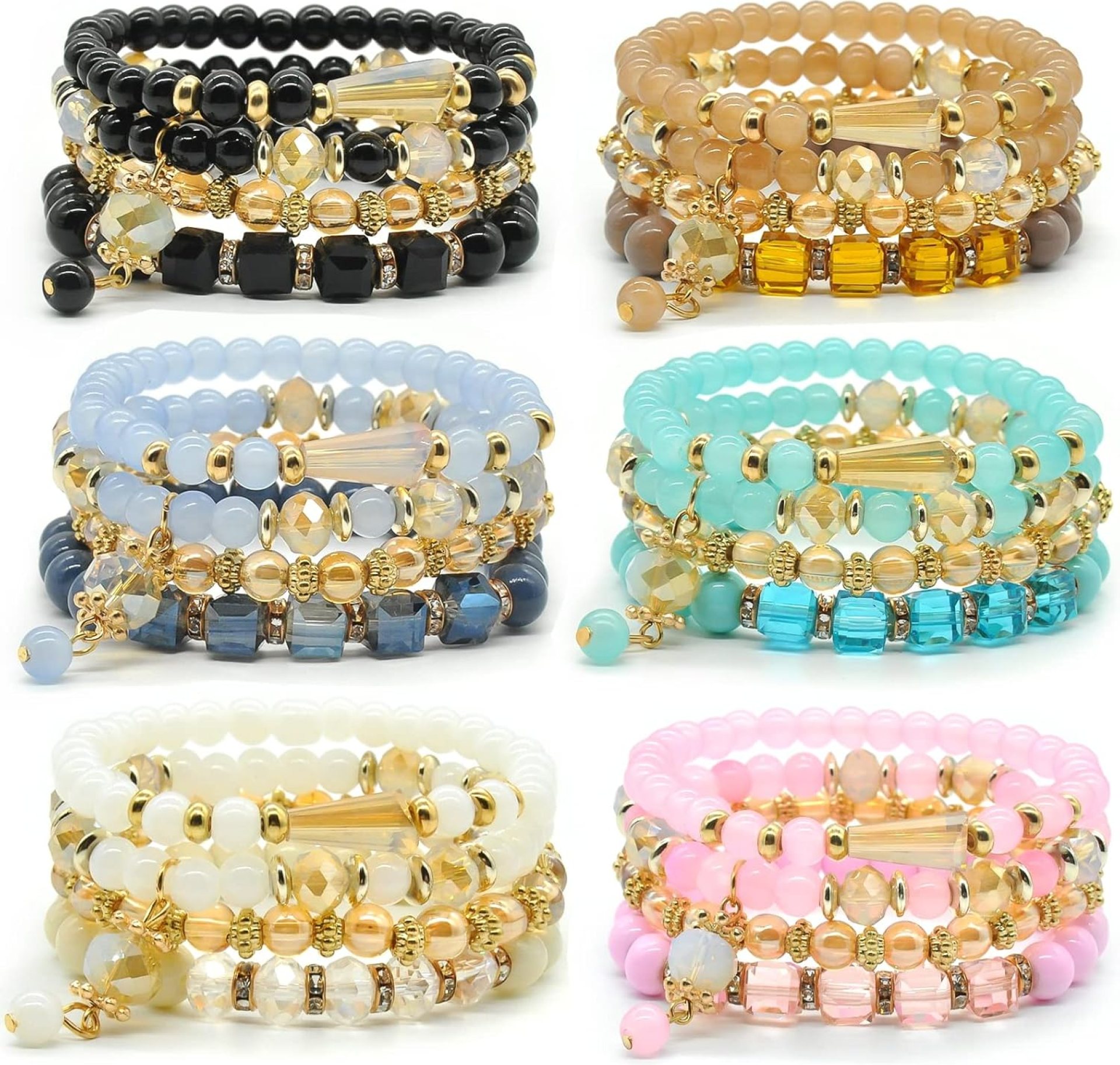 Bohemian Bracelet Sets for Women – 6 Sets Stackable Stretch Bracelets Multi-color Boho Jewelry for Women Hippie Bracelets Dainty Jewelry Bohemian Bracelet Sets for Women – 6 Sets Stackable Stretch Bracelets Multi-color Boho Jewelry for Women Hippie Bracelets Dainty Jewelry