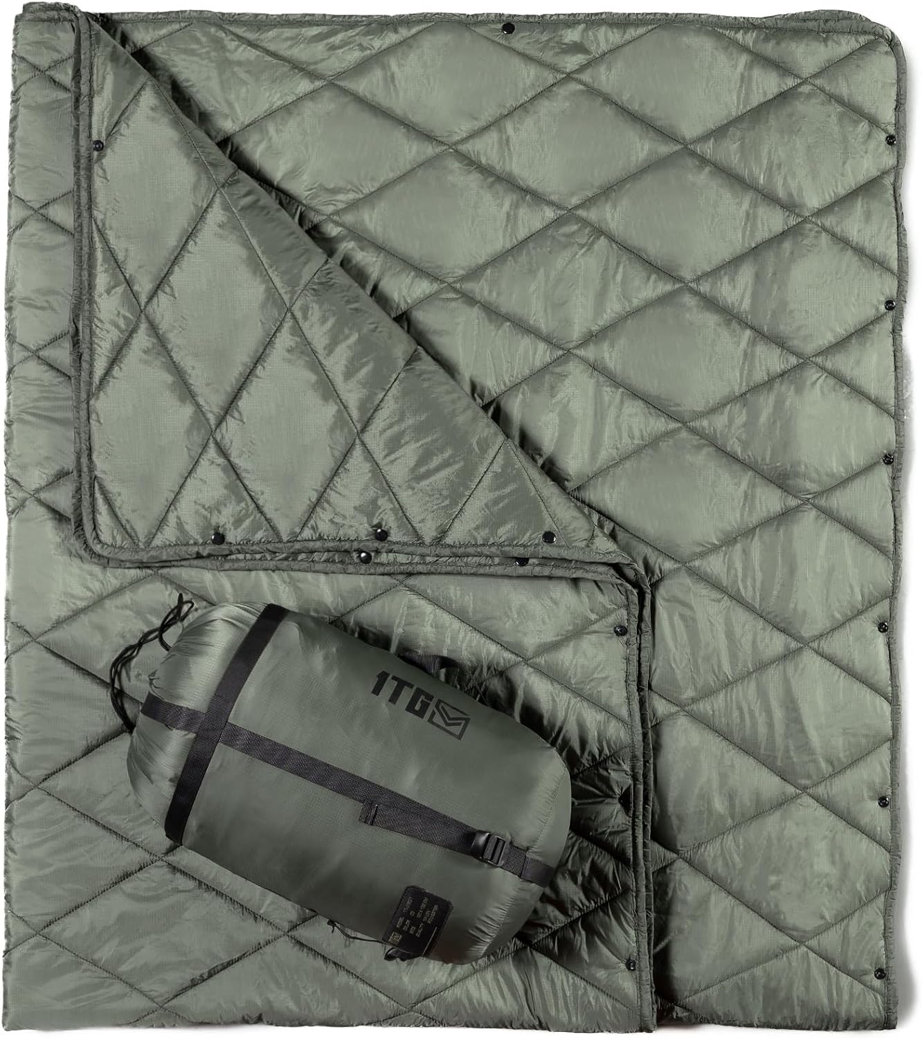 Camping Blanket – Puffy, Packable, Ultra Warm and Lightweight with Snap Button Backpacking Quilt, for Sleeping, Outdoors, Travel, and Indoor Use – Olive Green Camping Blanket – Puffy, Packable, Ultra Warm and Lightweight with Snap Button Backpacking Quilt, for Sleeping, Outdoors, Travel, and Indoor Use – Olive Green
