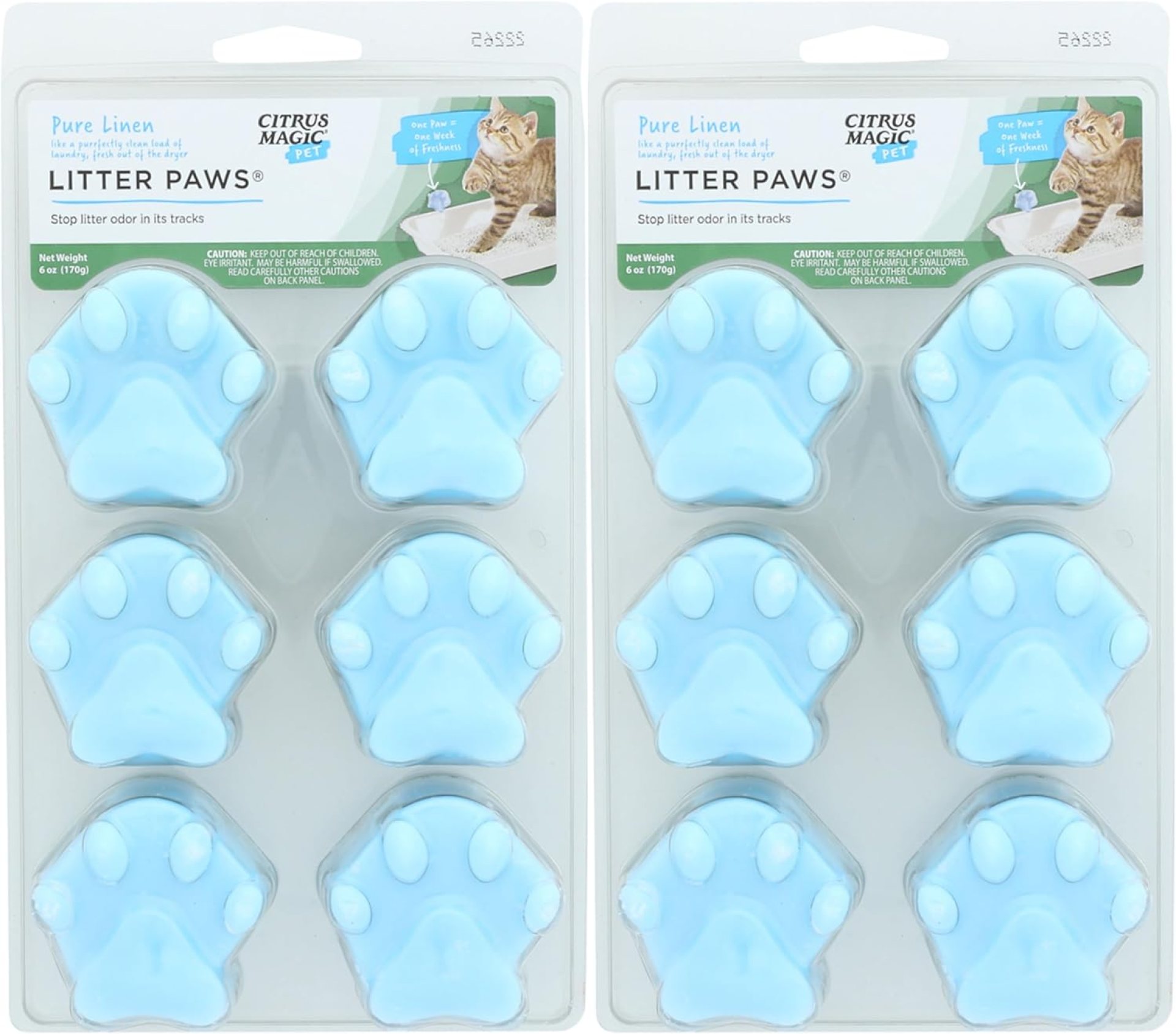 Citrus Magic Pet Odor Control Paws for Litter, Fresh Linen, 6-Count, Pack of 2 Citrus Magic Pet Odor Control Paws for Litter, Fresh Linen, 6-Count, Pack of 2