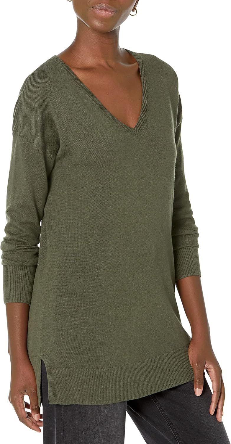 Amazon Essentials Women’s Lightweight Long-Sleeve V-Neck Tunic Sweater (Available in Plus Size) Amazon Essentials Women’s Lightweight Long-Sleeve V-Neck Tunic Sweater (Available in Plus Size)