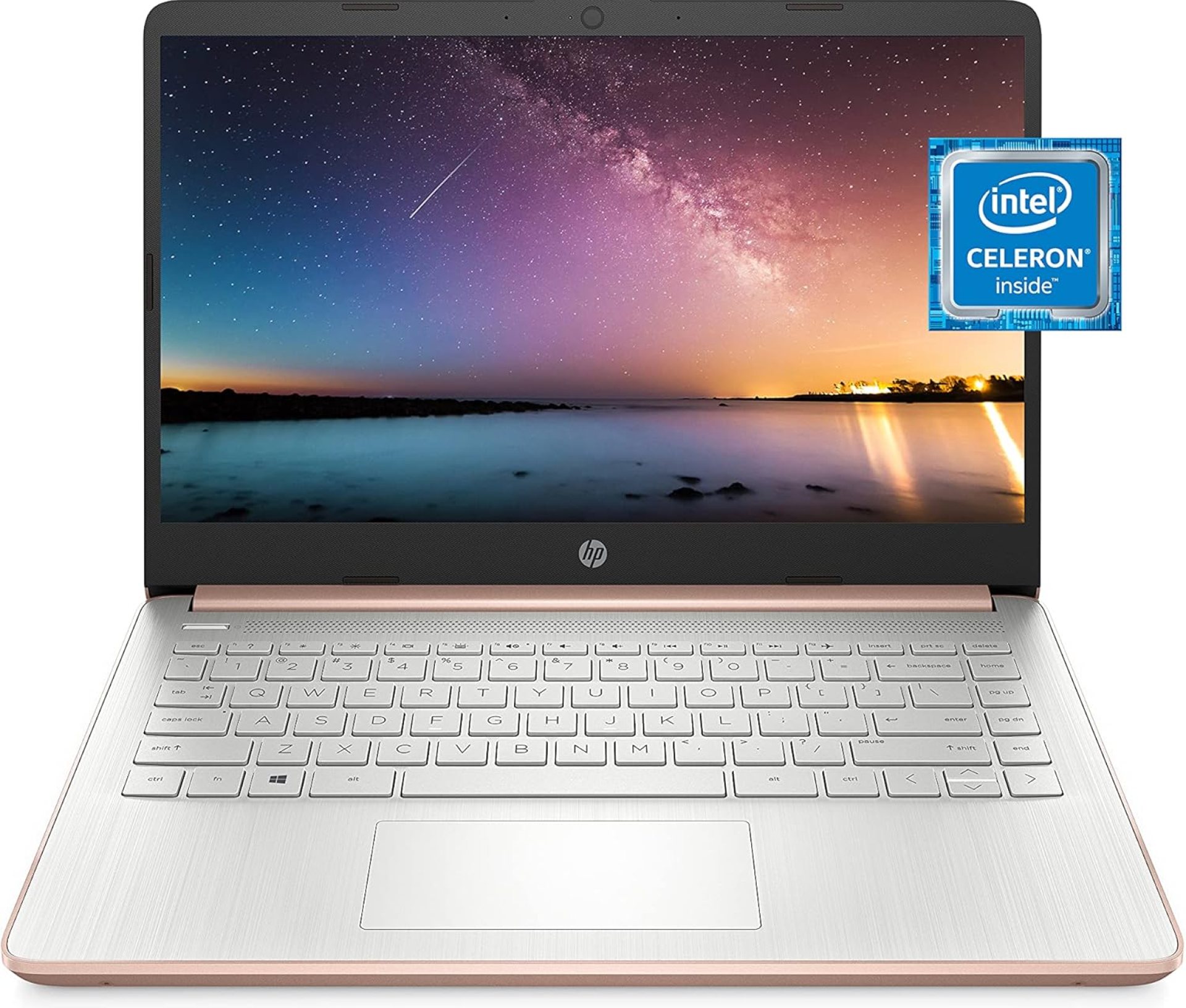 HP 14 Laptop, Intel Celeron N4020, 4 GB RAM, 64 GB Storage, 14-inch Micro-edge HD Display, Windows 11 Home, Thin & Portable, 4K Graphics, One Year of Microsoft 365 (14-dq0030nr, Pale Rose Gold) HP 14 Laptop, Intel Celeron N4020, 4 GB RAM, 64 GB Storage, 14-inch Micro-edge HD Display, Windows 11 Home, Thin & Portable, 4K Graphics, One Year of Microsoft 365 (14-dq0030nr, Pale Rose Gold)