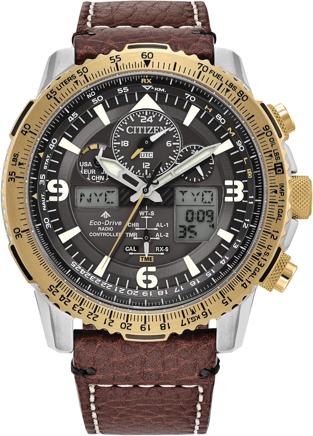 Citizen Men’s Eco-Drive Promaster Skyhawk A-T Watch, Brown Dial, Brown Leather Strap, Atomic Timekeeping (Model: JY8084-09H) Citizen Men’s Eco-Drive Promaster Skyhawk A-T Watch, Brown Dial, Brown Leather Strap, Atomic Timekeeping (Model: JY8084-09H)