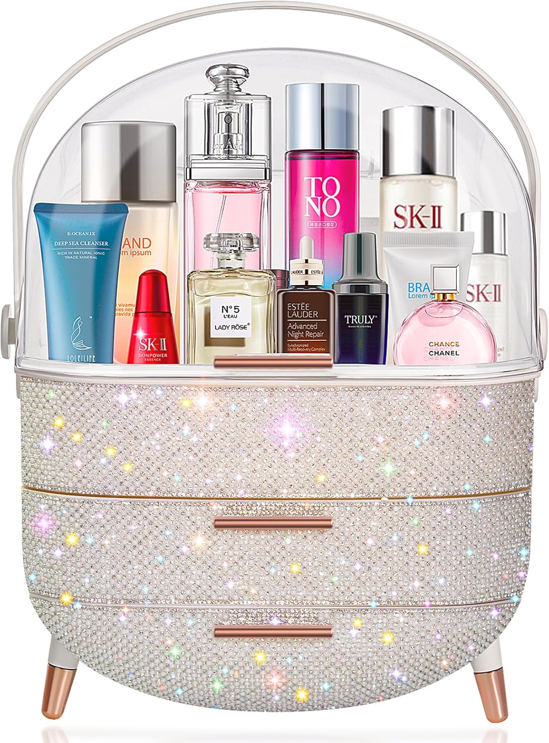 Teen Girls Gift Makeup Organizer,Skincare Organizer Jewelry Storage,Cosmetics Storage and Display Case,Make Up Holders and Organizers for Countertop,Bathroom Organizer (Pearl White) Teen Girls Gift Makeup Organizer,Skincare Organizer Jewelry Storage,Cosmetics Storage and Display Case,Make Up Holders and Organizers for Countertop,Bathroom Organizer (Pearl White)