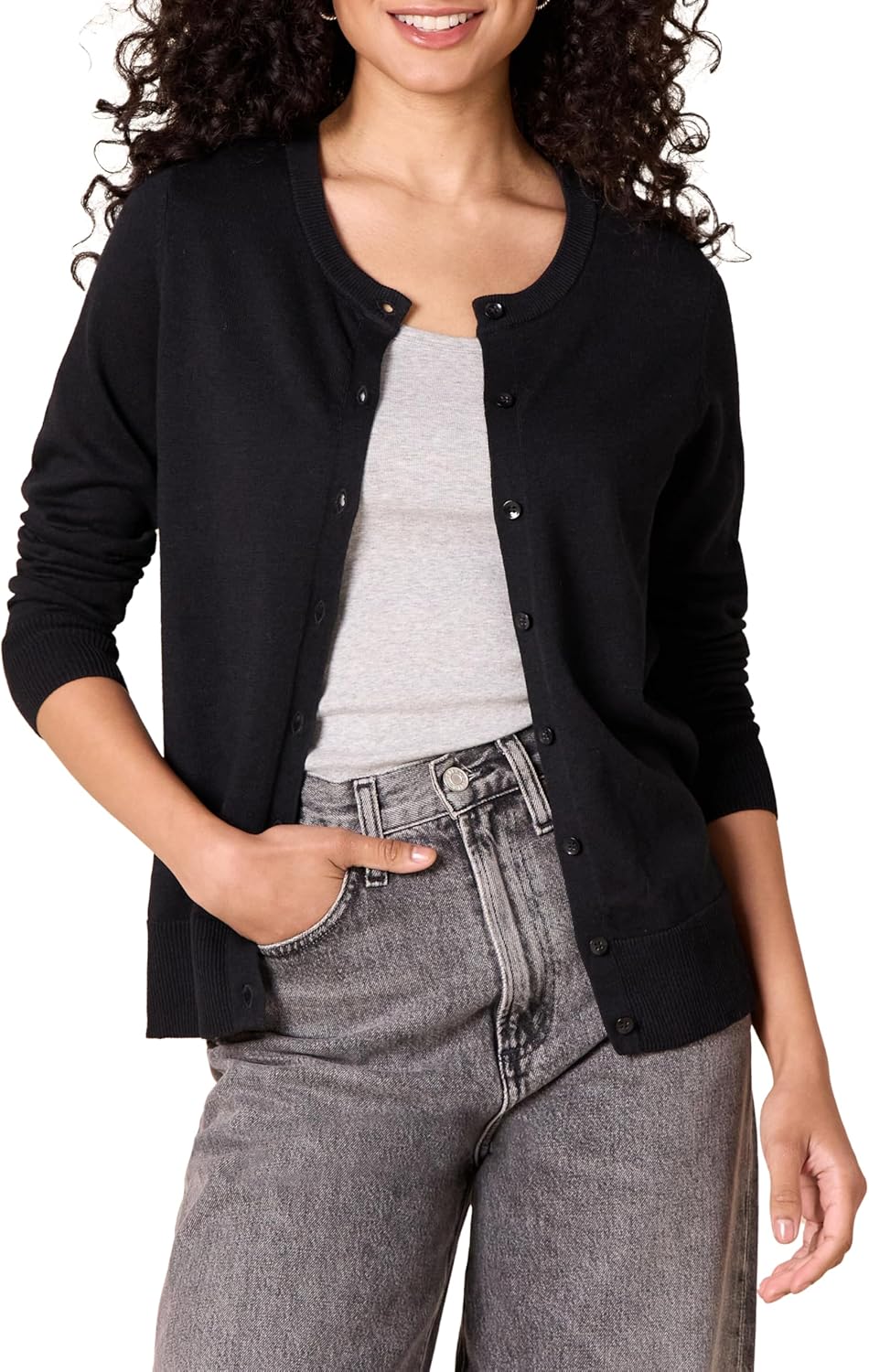 Amazon Essentials Women’s Lightweight Crewneck Cardigan Sweater (Available in Plus Size) Amazon Essentials Women’s Lightweight Crewneck Cardigan Sweater (Available in Plus Size)