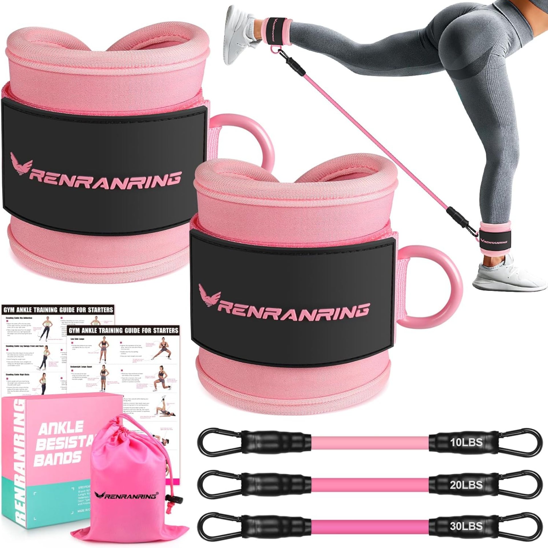 Ankle Resistance Bands, Ankle Bands for Working Out with Cuffs, Ankle Resistance Band, Glutes Workout Equipment, Butt Exercise Equipment for Women Legs and Glutes Ankle Resistance Bands, Ankle Bands for Working Out with Cuffs, Ankle Resistance Band, Glutes Workout Equipment, Butt Exercise Equipment for Women Legs and Glutes