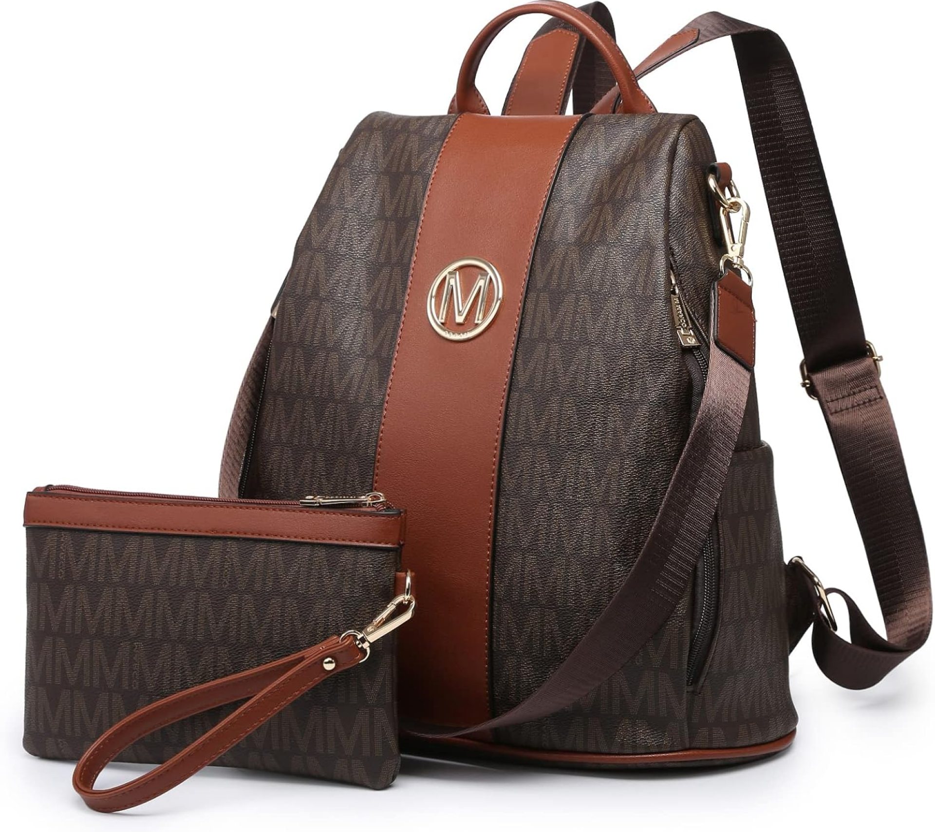 MKP COLLECTION Women Fashion Backpack Purse Multi Pockets Anti-Theft Rucksack Travel Shoulder Bag Handbag Set 2pcs MKP COLLECTION Women Fashion Backpack Purse Multi Pockets Anti-Theft Rucksack Travel Shoulder Bag Handbag Set 2pcs