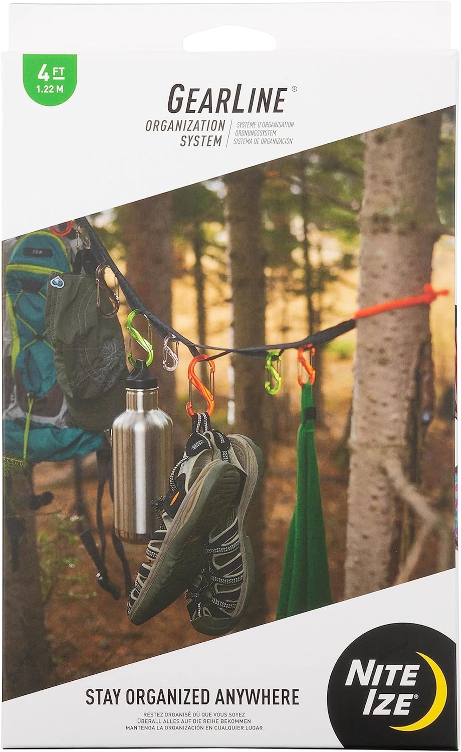 Nite Ize GearLine Hanging Organization System – Gear Ties for Camping, Hiking & Outdoor Activities – Webbing Line with S-Biner Clips & Bendable Gear Ties – Camping Gear Organization – Multicolor Nite Ize GearLine Hanging Organization System – Gear Ties for Camping, Hiking & Outdoor Activities – Webbing Line with S-Biner Clips & Bendable Gear Ties – Camping Gear Organization – Multicolor