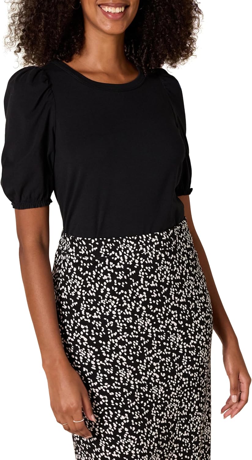 Amazon Essentials Women’s Classic-Fit Puff Short-Sleeve Crewneck T-Shirt Amazon Essentials Women’s Classic-Fit Puff Short-Sleeve Crewneck T-Shirt