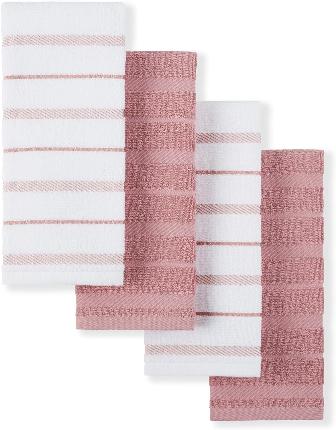 KitchenAid Albany Kitchen Towel 4-Pack Set, Dried Rose/White, 16″x26″ KitchenAid Albany Kitchen Towel 4-Pack Set, Dried Rose/White, 16″x26″