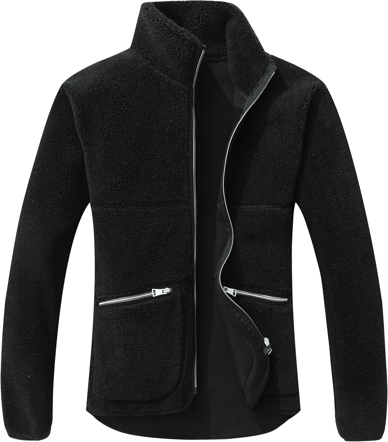 GIMECEN Women’s Fuzzy Fleece Jacket Long Sleeve Zip Up Sherpa Coat Soft Polar Outerwear with Zipper Pockets GIMECEN Women’s Fuzzy Fleece Jacket Long Sleeve Zip Up Sherpa Coat Soft Polar Outerwear with Zipper Pockets
