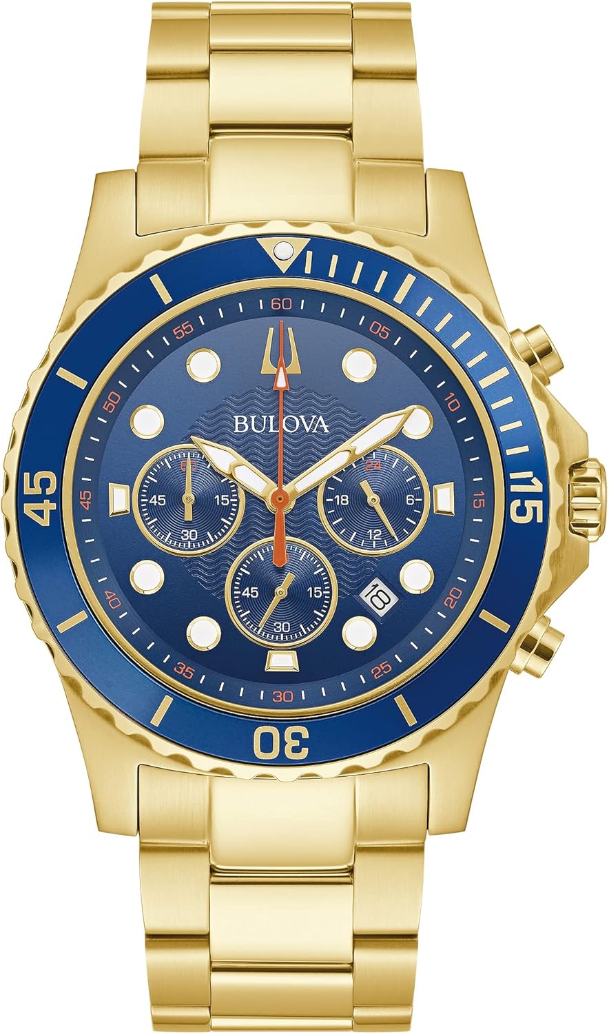 Bulova Men’s Classic Sport 6-Hand Chronograph Quartz Watch, Calendar Date, Luminous Hands and Markers, 100M Water Resistant, 44mm Bulova Men’s Classic Sport 6-Hand Chronograph Quartz Watch, Calendar Date, Luminous Hands and Markers, 100M Water Resistant, 44mm