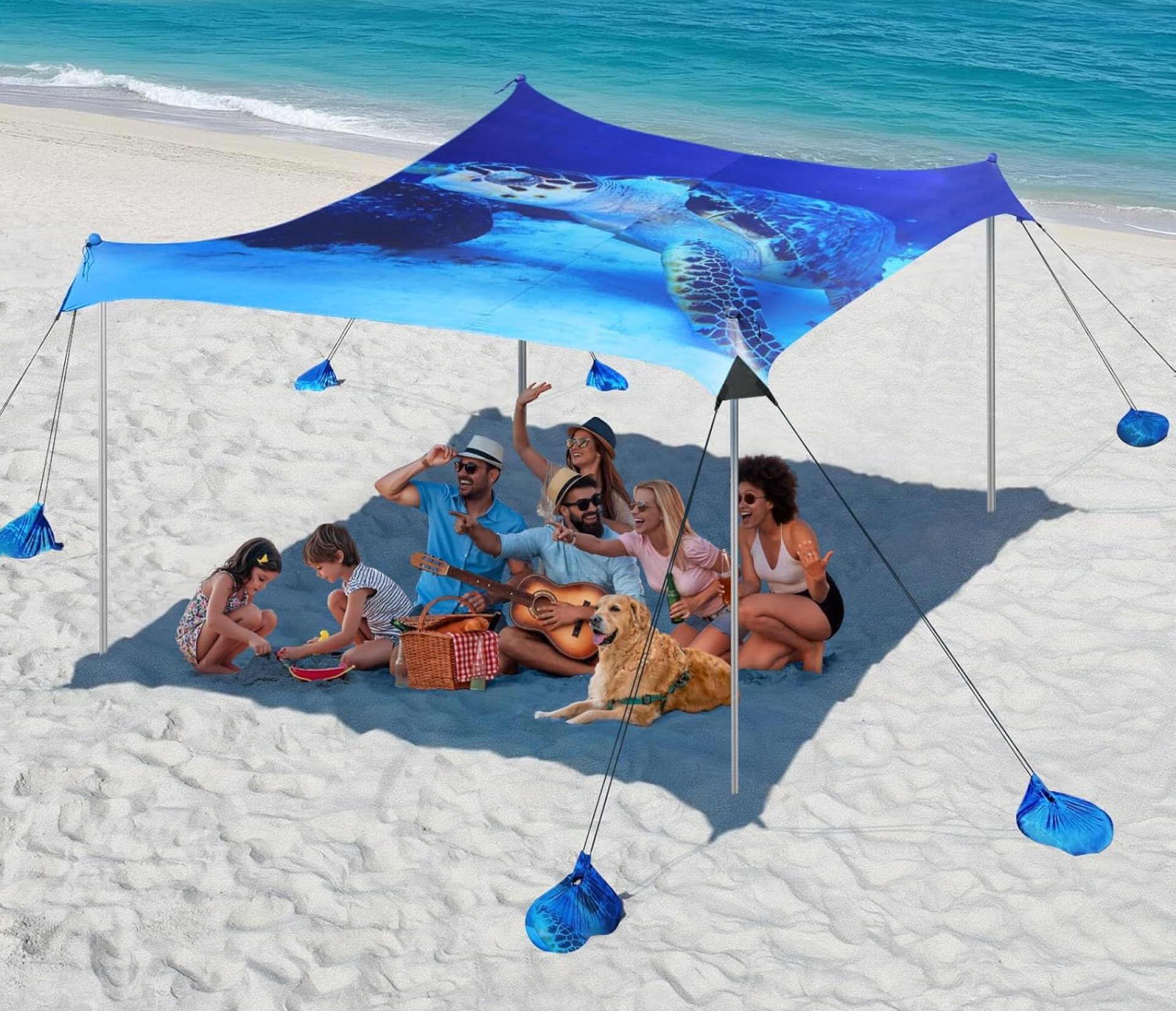 Rhino Valley Beach Tent Sun Shelter, 10x10FT Beach Canopy Tent Sun Shade UPF50+ Protection with 8 Sandbags 4 Stability Poles, Outdoor Beach Shade Canopy 6-8 People for Beach Camping Fishing Rhino Valley Beach Tent Sun Shelter, 10x10FT Beach Canopy Tent Sun Shade UPF50+ Protection with 8 Sandbags 4 Stability Poles, Outdoor Beach Shade Canopy 6-8 People for Beach Camping Fishing