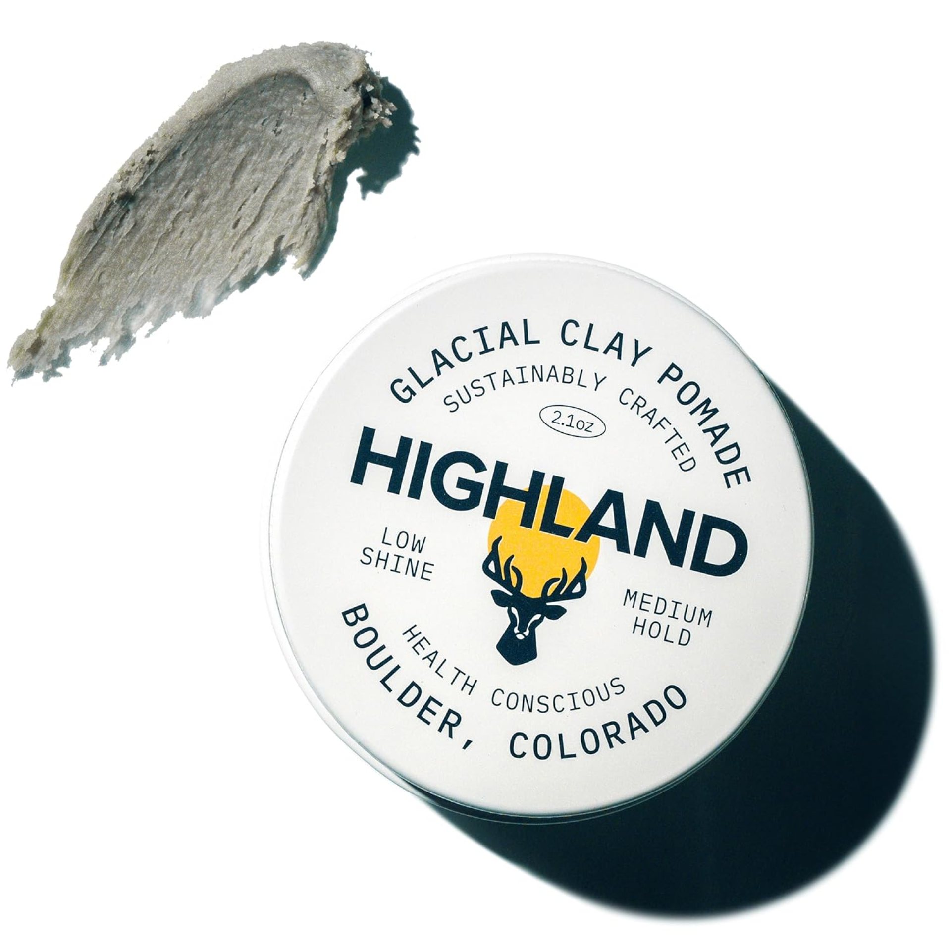 Highland Glacial Hair Clay Pomade – Award winning hair styling clay for men and women made with 100% all natural and organic ingredients that promote hair and scalp health. Low shine, Medium Hold. Highland Glacial Hair Clay Pomade – Award winning hair styling clay for men and women made with 100% all natural and organic ingredients that promote hair and scalp health. Low shine, Medium Hold.