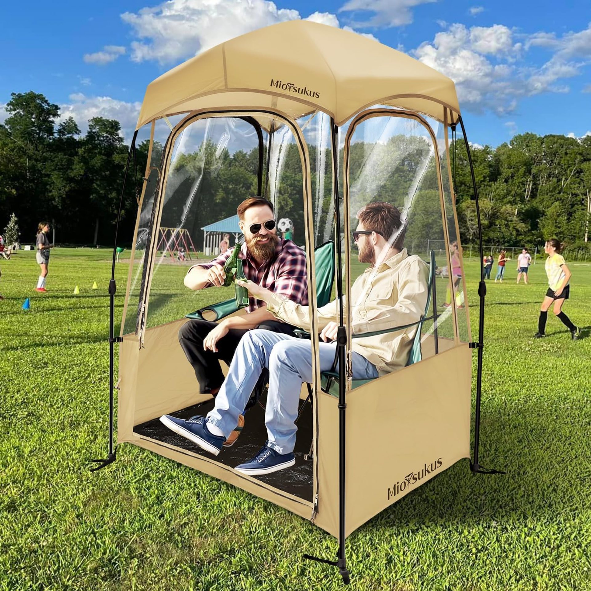 Sports Tent, Instant Weather Proof Pod, Pop Up Bubble Clear View Tent, Sports Pod with Extra Top Cover for Soccer, Football, Softball Games, and Other Outdoor Events, Baobrava, MioTsukus Sports Tent, Instant Weather Proof Pod, Pop Up Bubble Clear View Tent, Sports Pod with Extra Top Cover for Soccer, Football, Softball Games, and Other Outdoor Events, Baobrava, MioTsukus