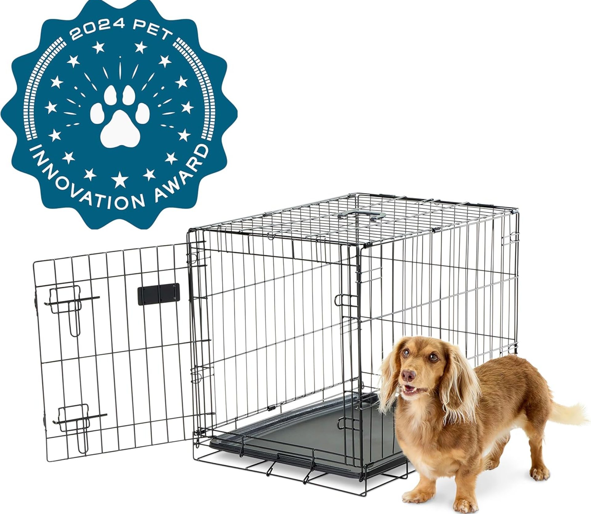 Carlson Pet Products SECURE AND FOLDABLE Single Door Metal Dog Crate, Small, 24.0″L x 18.0″W x 19.0″H Carlson Pet Products SECURE AND FOLDABLE Single Door Metal Dog Crate, Small, 24.0″L x 18.0″W x 19.0″H