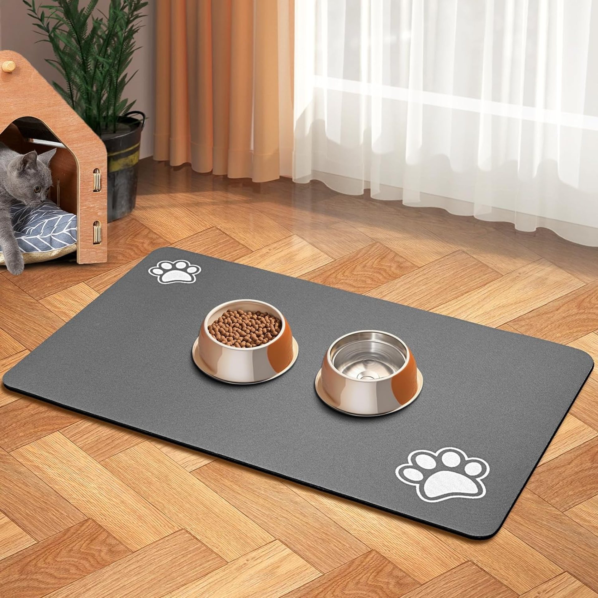 Pet Feeding Mat-Absorbent Dog Mat for Food and Water Bowl-Dog Accessories Pet Supplies-Dog Water Bowl for Messy Drinkers-No Stains Quick Dry Dog Water Dispenser Mat (12″x19″, Dark Grey) Pet Feeding Mat-Absorbent Dog Mat for Food and Water Bowl-Dog Accessories Pet Supplies-Dog Water Bowl for Messy Drinkers-No Stains Quick Dry Dog Water Dispenser Mat (12″x19″, Dark Grey)