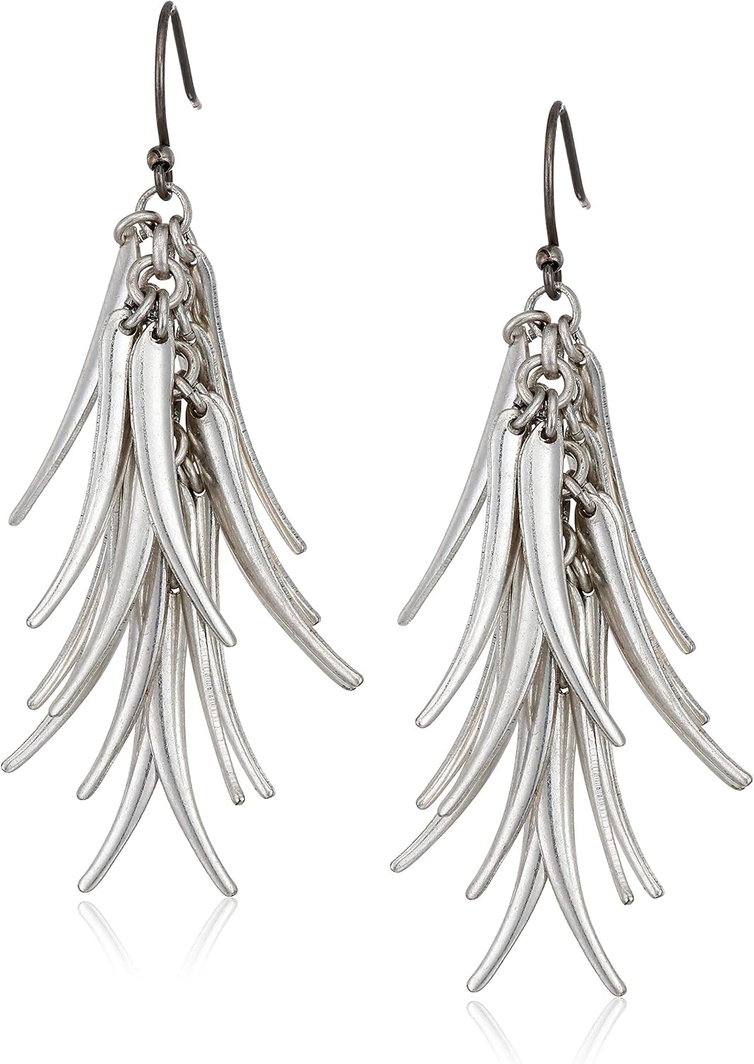 Lucky Brand Women’s Elongated Petal Earrings, Silver, One Size Lucky Brand Women’s Elongated Petal Earrings, Silver, One Size