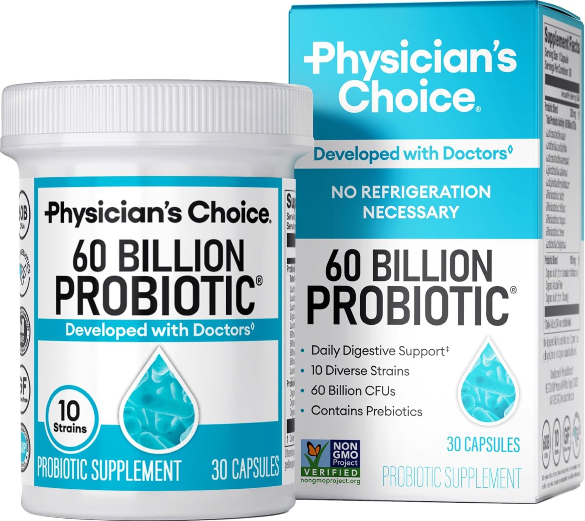 Physician’s Choice Probiotics 60 Billion CFU – 10 Strains + Organic Prebiotics – Immune, Digestive & Gut Health – Supports Occasional Constipation, Diarrhea, Gas & Bloating – for Women & Men – 30ct Physician’s Choice Probiotics 60 Billion CFU – 10 Strains + Organic Prebiotics – Immune, Digestive & Gut Health – Supports Occasional Constipation, Diarrhea, Gas & Bloating – for Women & Men – 30ct