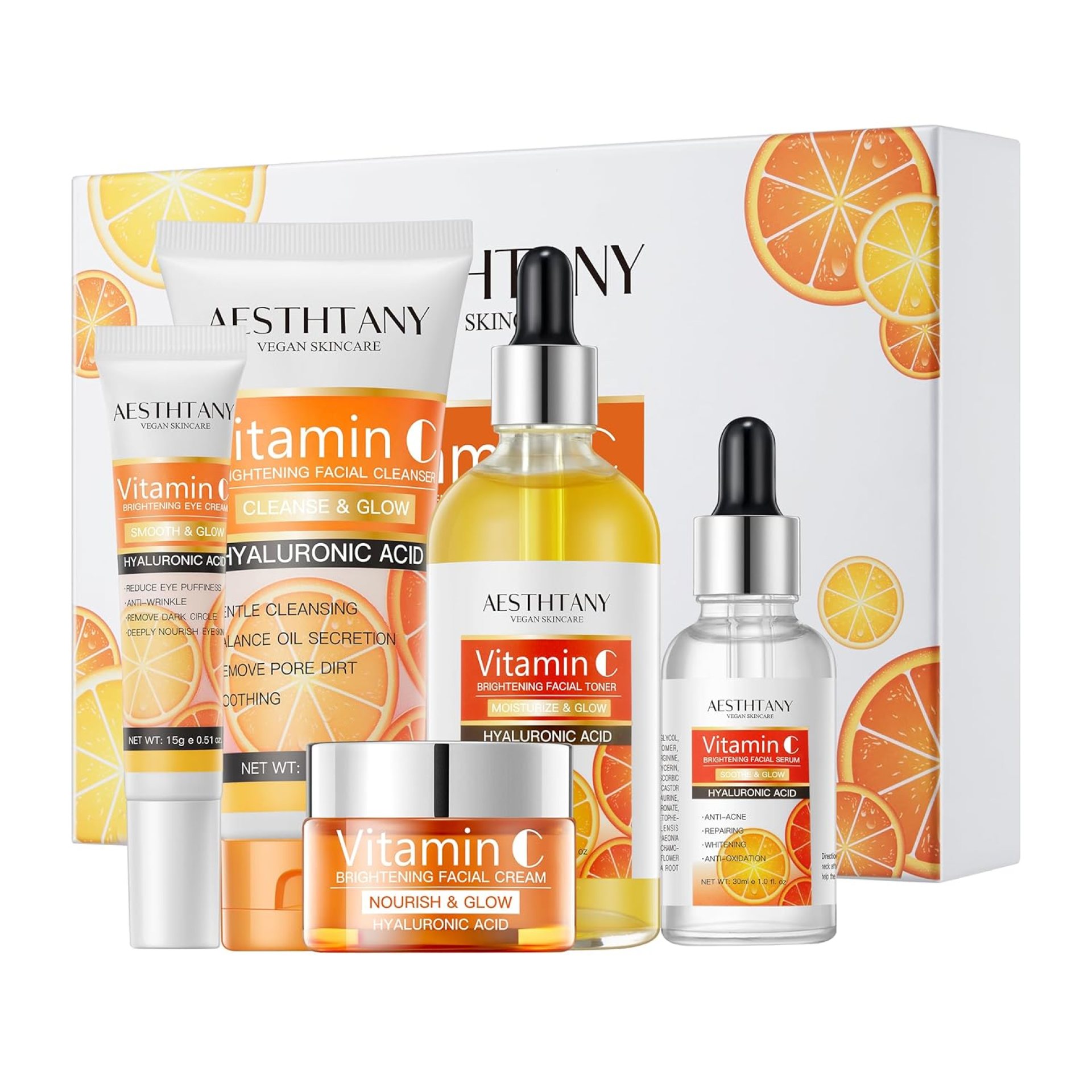 Natural Skin Care Set Moisturizing Hyaluronic Acid Skin Care Kit 5PCS Women Beauty Set Valentine’s Day Gift Natural Skin Care Set Moisturizing Hyaluronic Acid Skin Care Kit 5PCS Women Beauty Set Valentine’s Day Gift
