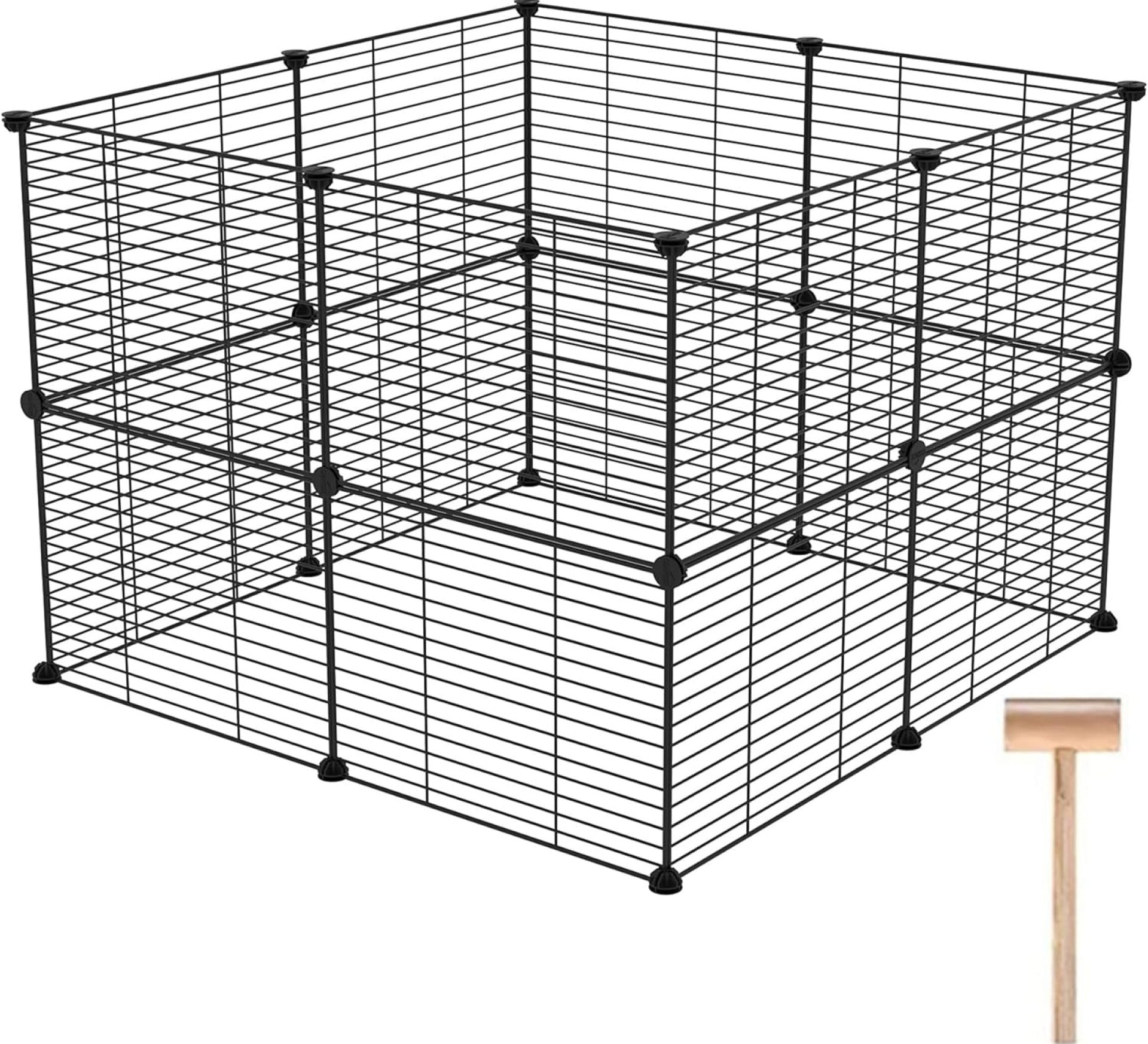 C&AHOME Pet Playpen, Small Animals Supplies, 16 Panels Exercise Playpens Cage, C Grids Portable Yard Fence Indoor, Ideal for Guinea Pigs, Pet Products, DIY Metal Yard Fence, 12″ × 15″ Black UPPM3416B C&AHOME Pet Playpen, Small Animals Supplies, 16 Panels Exercise Playpens Cage, C Grids Portable Yard Fence Indoor, Ideal for Guinea Pigs, Pet Products, DIY Metal Yard Fence, 12″ × 15″ Black UPPM3416B