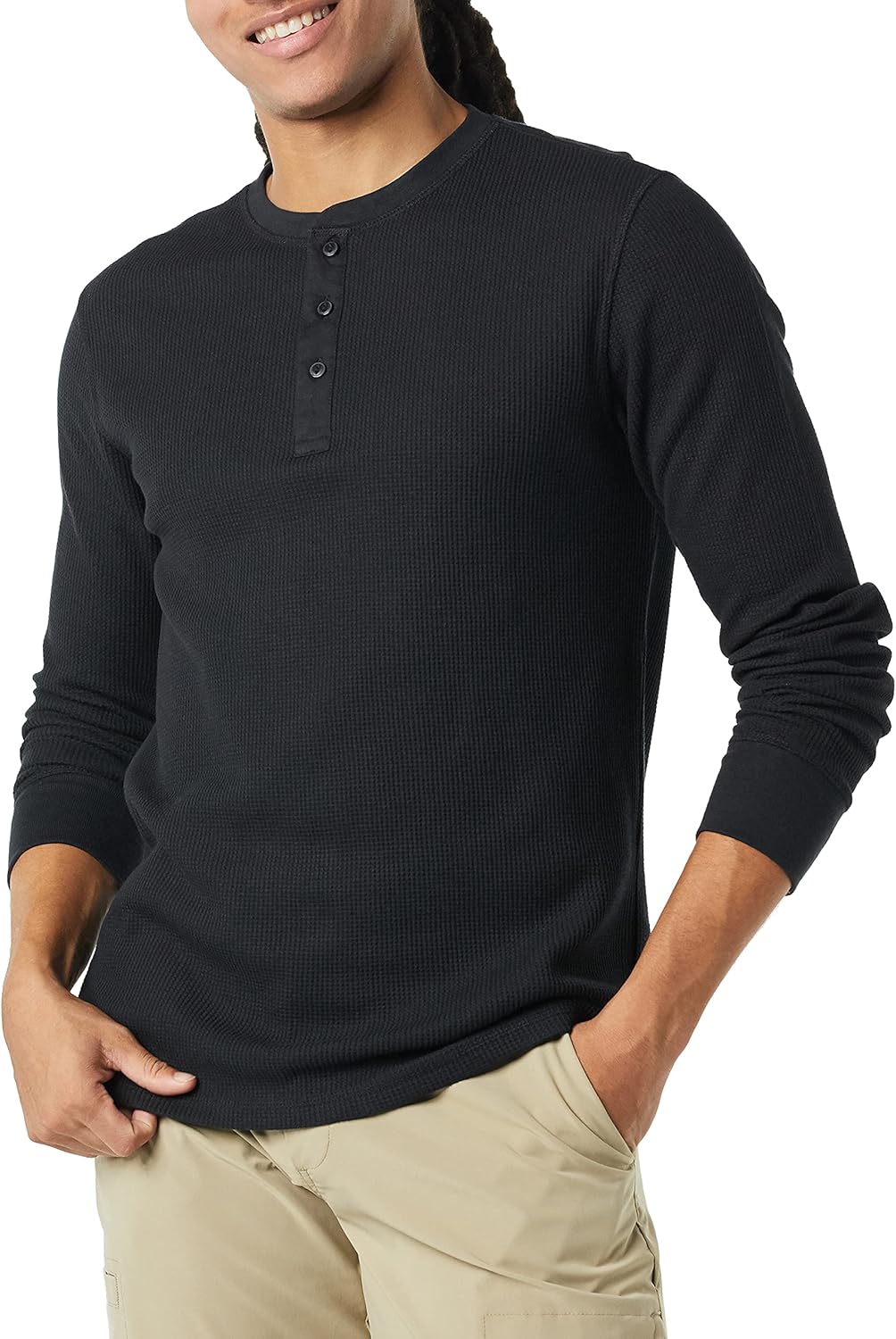 Amazon Essentials Henley Long Sleeve Shirts for Men, Regular-Fit Waffle Amazon Essentials Henley Long Sleeve Shirts for Men, Regular-Fit Waffle