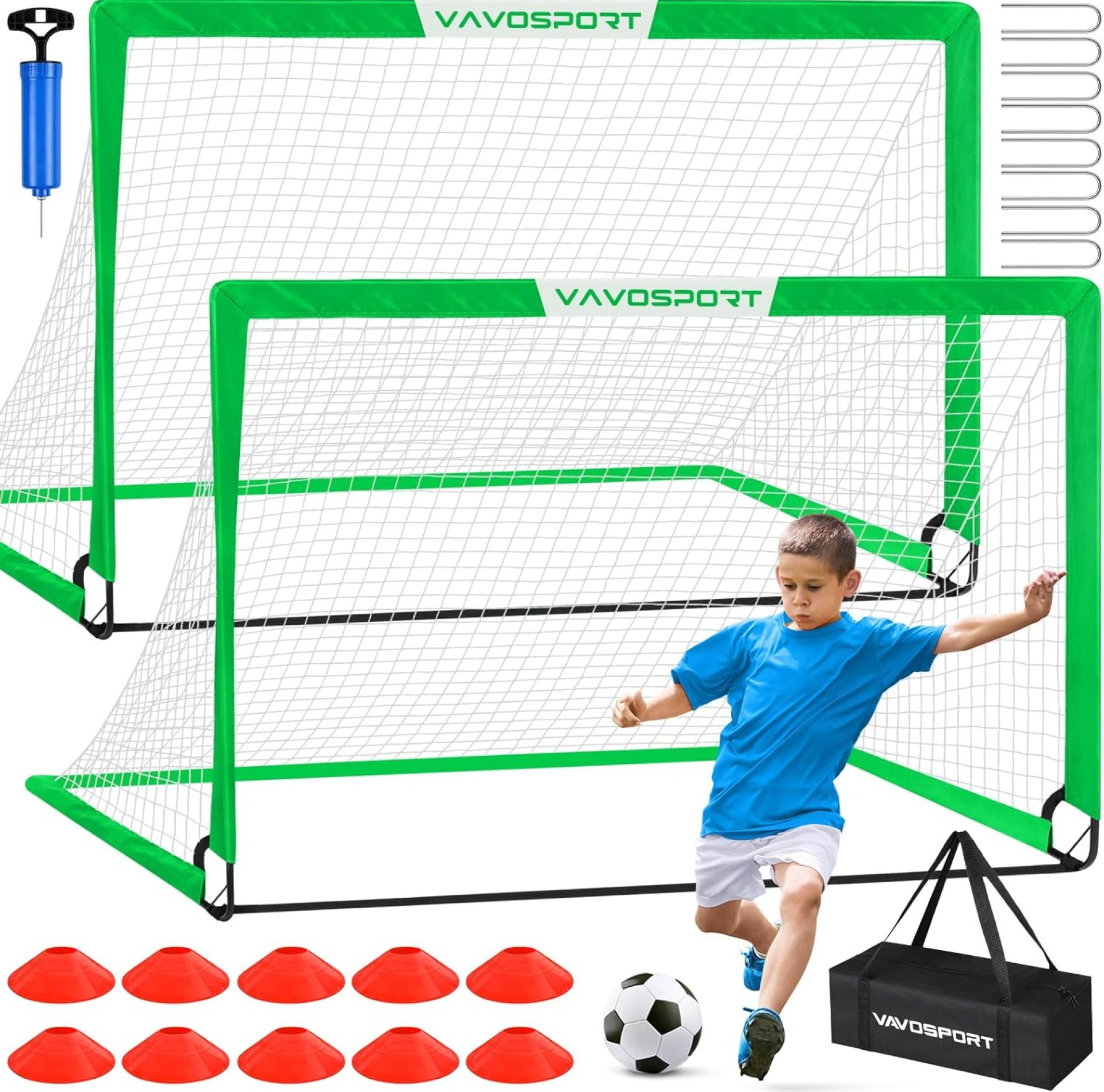 Kids Soccer Goals for Backyard Set – 2 of 6×4 ft Portable Soccer Goal Training Equipment, Practice Soccer Net with Soccer Ball, Cones, Bag, Soccer Set for Kids Youth Toddler Games, Sports Outdoor Play Kids Soccer Goals for Backyard Set – 2 of 6×4 ft Portable Soccer Goal Training Equipment, Practice Soccer Net with Soccer Ball, Cones, Bag, Soccer Set for Kids Youth Toddler Games, Sports Outdoor Play