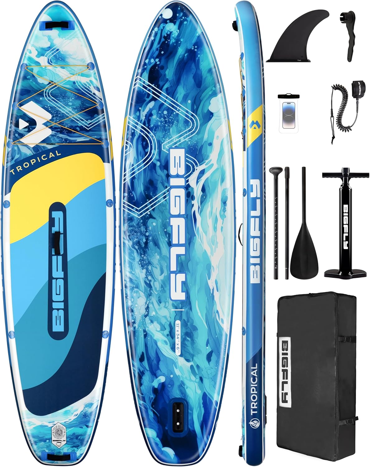 Inflatable Stand Up Paddle Board 11’*34”*6”, Blow Up Paddle Board for Adults,with Detachable Fins, Pump, Floating Paddle, Safety Leash,Backpack Inflatable Stand Up Paddle Board 11’*34”*6”, Blow Up Paddle Board for Adults,with Detachable Fins, Pump, Floating Paddle, Safety Leash,Backpack