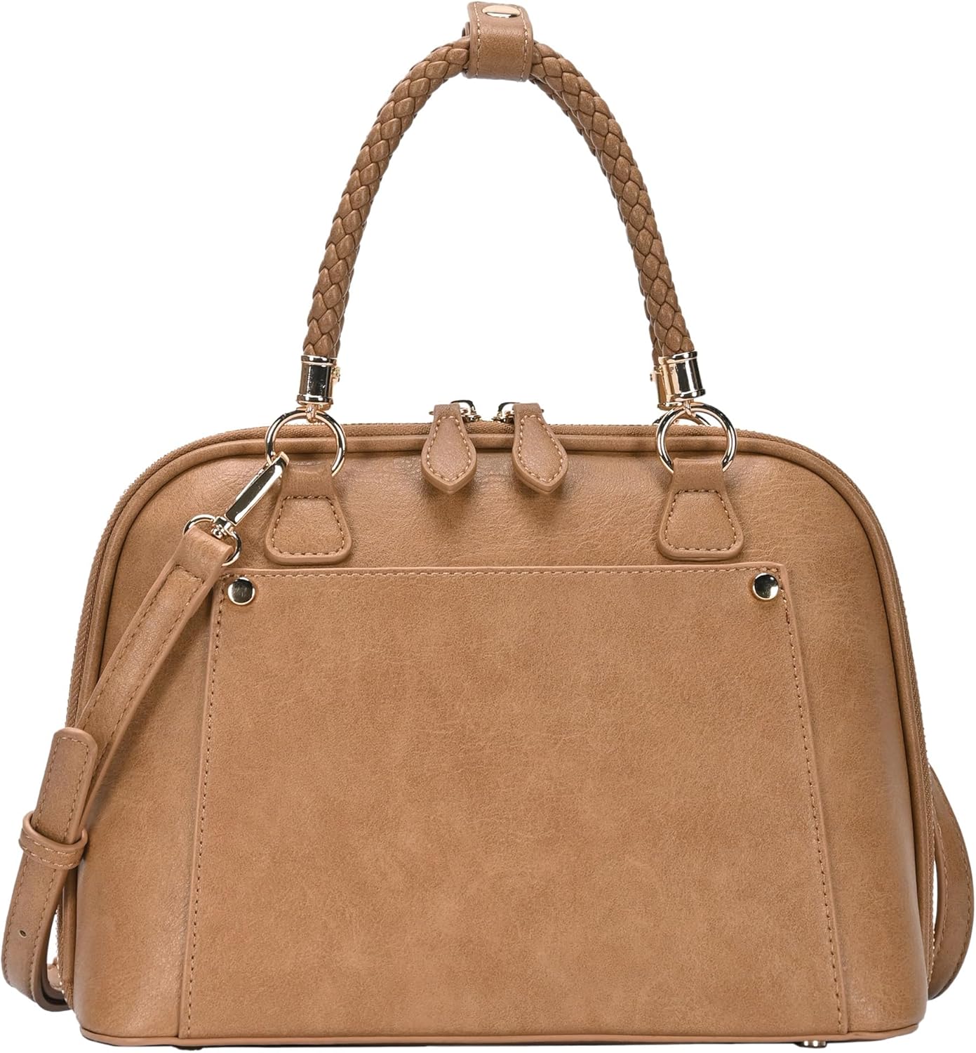 Madison West Camila Satchel | Soft distressed vegan leather satchel with accordion opening | 11L x 4.5W x 8.25H Madison West Camila Satchel | Soft distressed vegan leather satchel with accordion opening | 11L x 4.5W x 8.25H