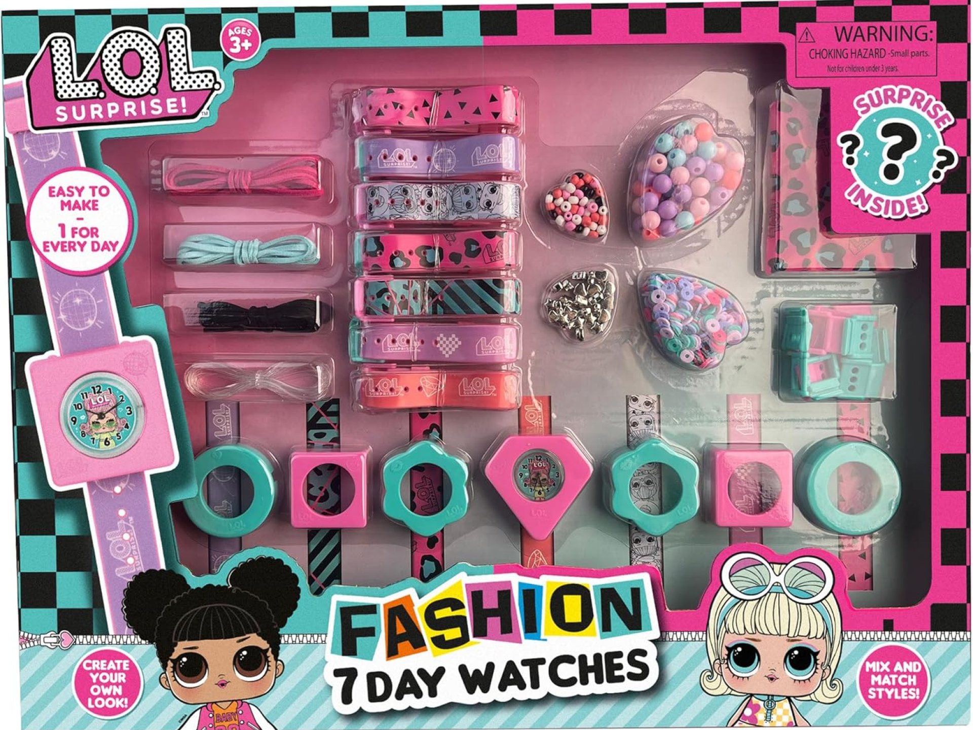 LOL Surprise: 7 Day Fashion Watches – Mix & Match Styles, Digital, New Look Every Day, DIY Jewelry Craft Kit, Green-Pink-Purple-Patterns, Kids Ages 3+ LOL Surprise: 7 Day Fashion Watches – Mix & Match Styles, Digital, New Look Every Day, DIY Jewelry Craft Kit, Green-Pink-Purple-Patterns, Kids Ages 3+